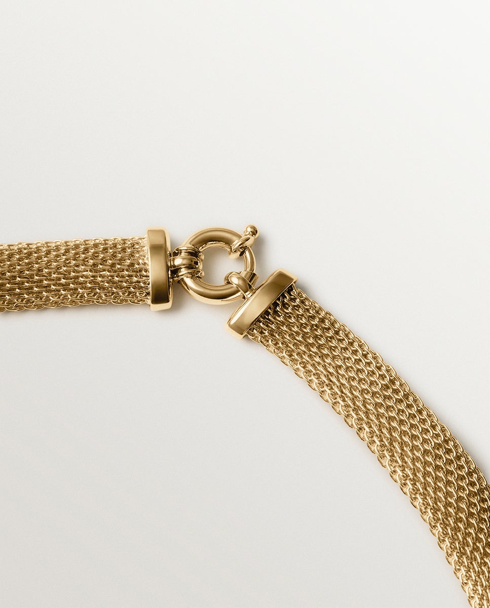 Collar de malla bañado en oro amarillo - Aristocrazy - Dorado Dorado-3