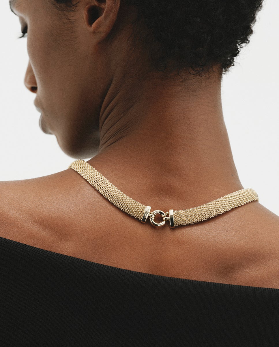 Collar de malla bañado en oro amarillo - Aristocrazy - Dorado Dorado-4