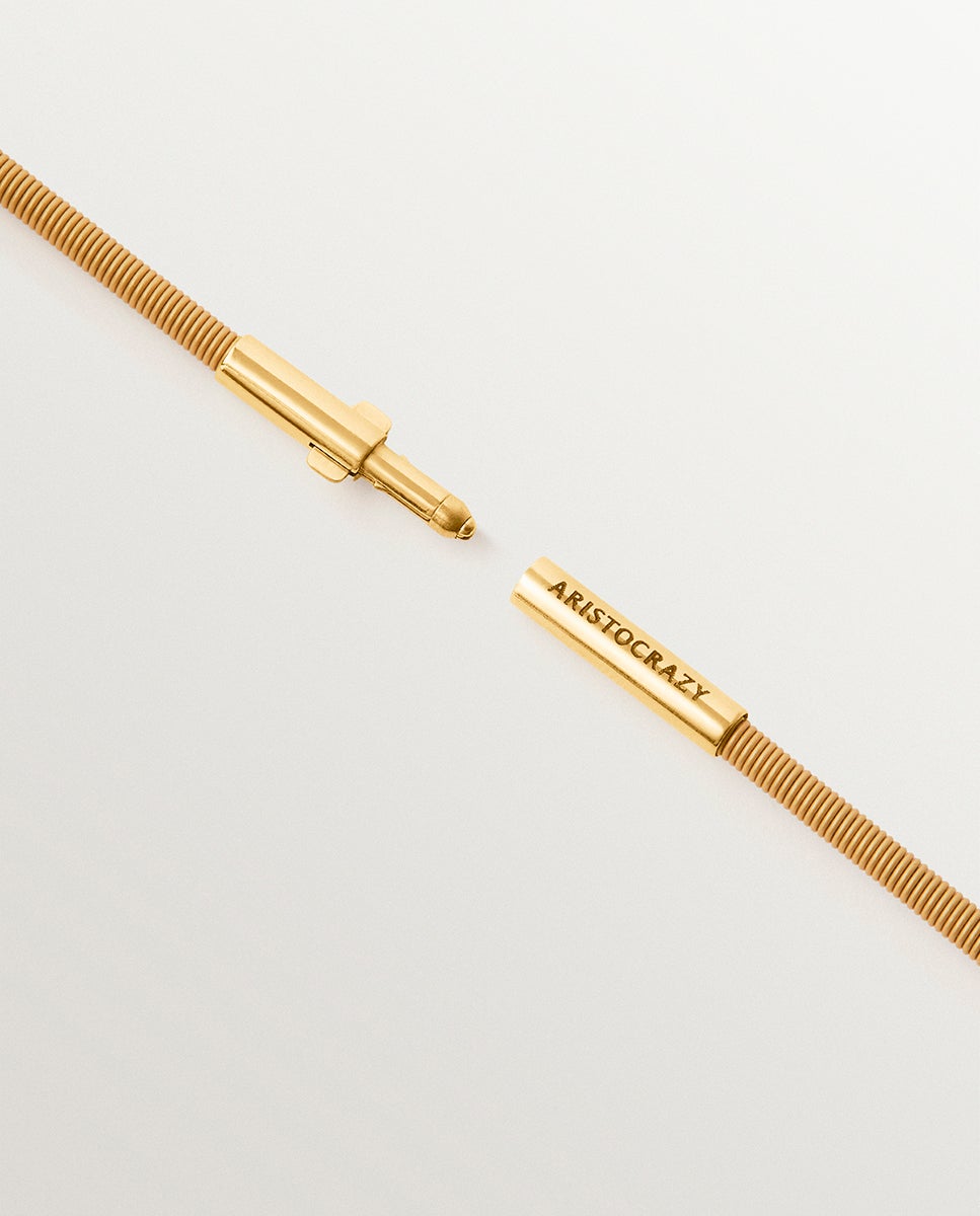 Cadena de acero inoxidable de 42cm bañada en oro amarillo de 18k - Aristocrazy - Dorado Dorado-5
