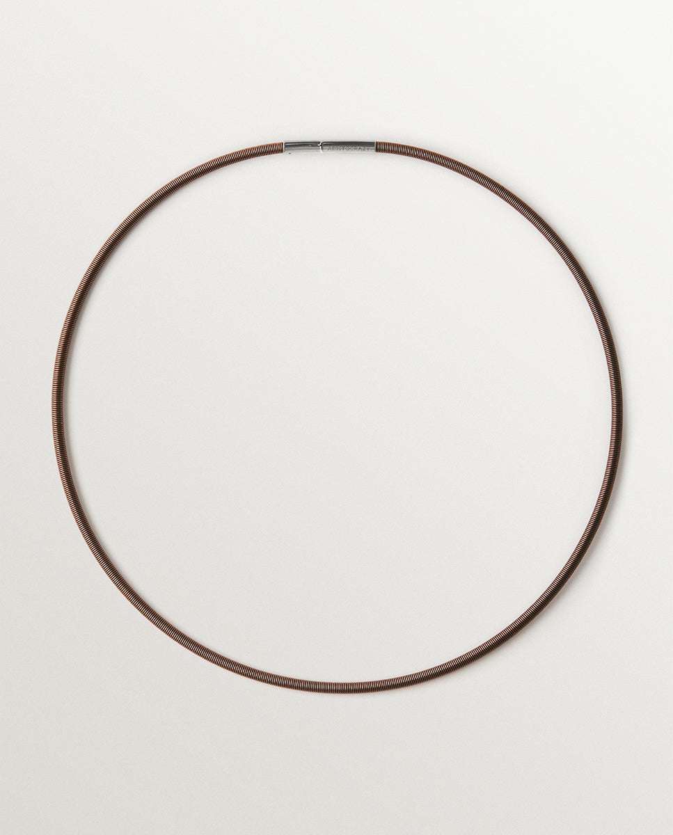 Cadena de acero inoxidable de color marrón de 42cm bañada en rodio - Aristocrazy - Plateado Plateado-1