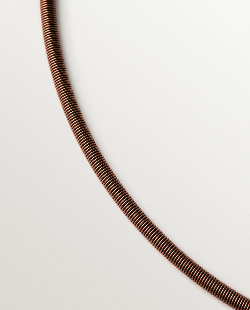 Cadena de acero inoxidable de color marrón de 42cm bañada en rodio - Aristocrazy - Plateado Plateado-3
