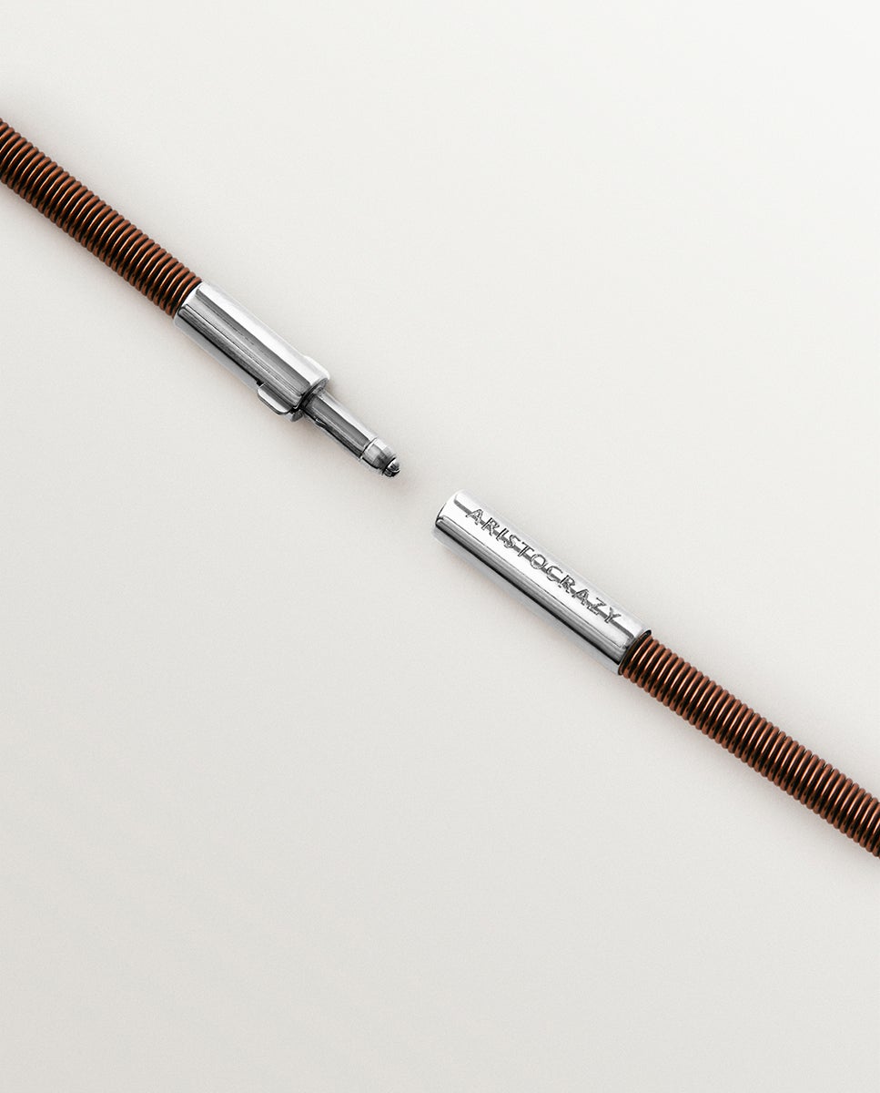 Cadena de acero inoxidable de color marrón de 42cm bañada en rodio - Aristocrazy - Plateado Plateado-5