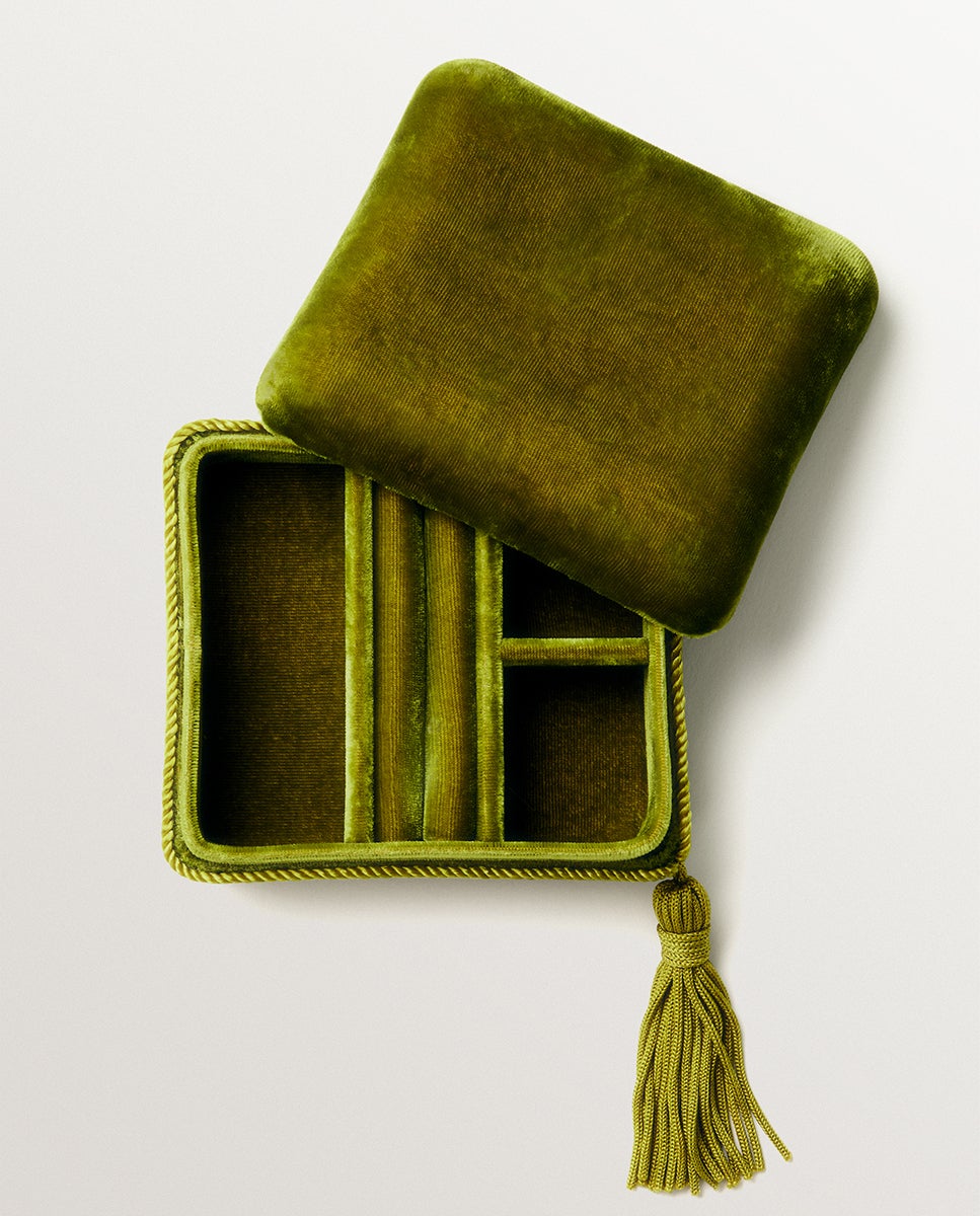 Imagen 2 de Joyero cuadrado en terciopelo - Aristocrazy - Verde Verde