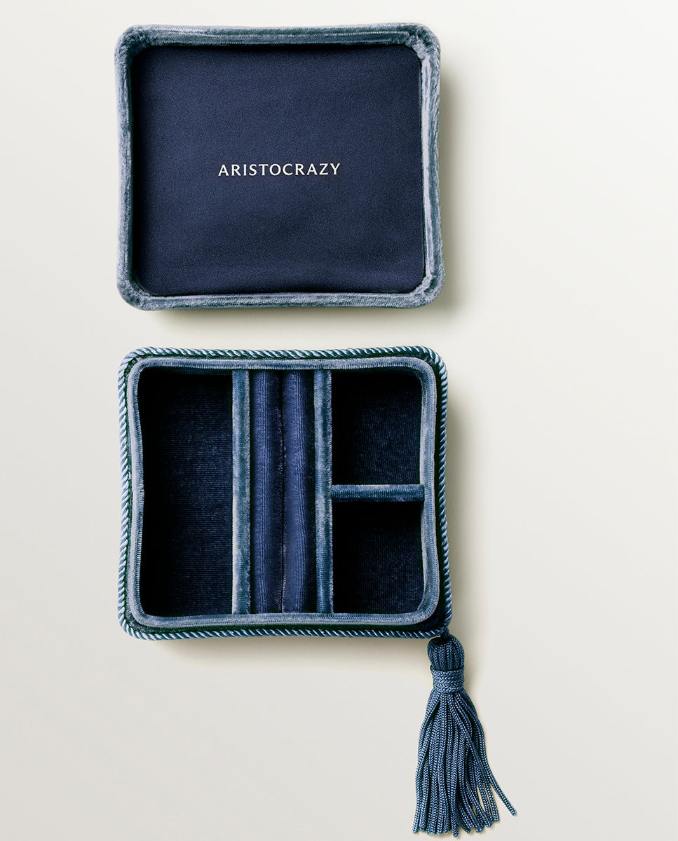 Imagen 3 de Joyero cuadrado en terciopelo - Aristocrazy - Azul Azul