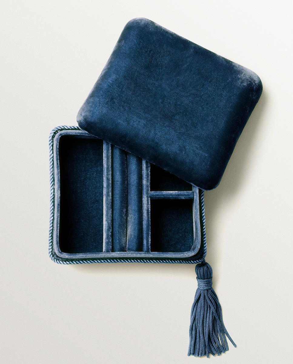 Imagen 2 de Joyero cuadrado en terciopelo - Aristocrazy - Azul Azul