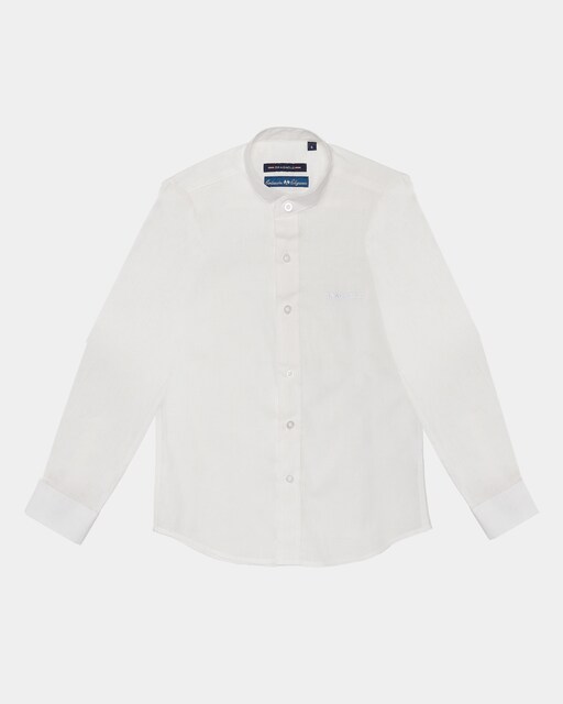 Imagen 0 de Camisa de niño en blanco con cuello mao
