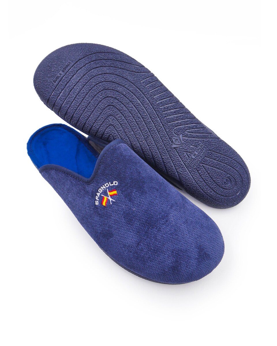 Zapatillas de casa de hombre abiertas color azul · Spagnolo · El
