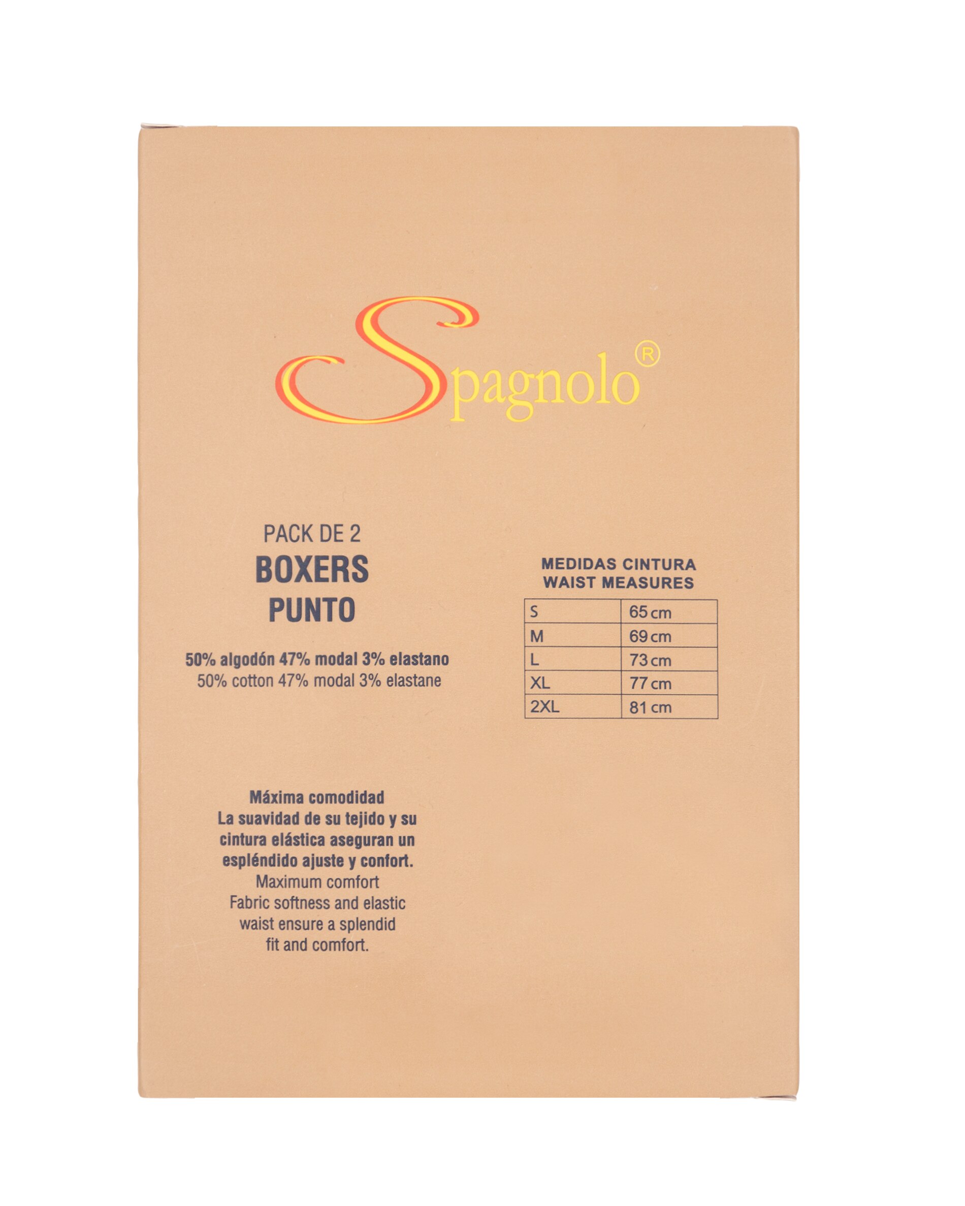 Pack dos boxers de hombre punto color gris - Spagnolo - Beige Beige-4