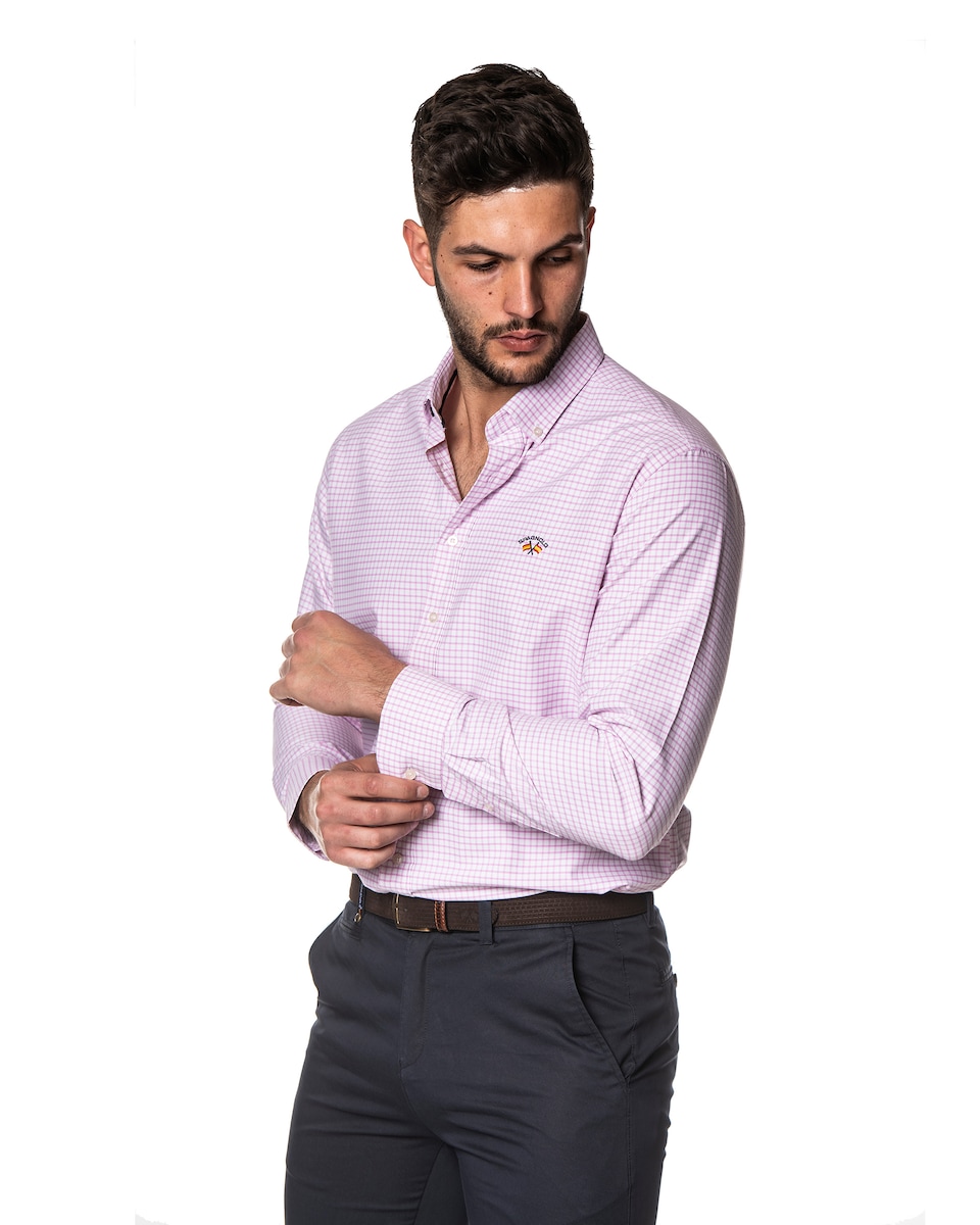 Camisa de hombre classic de cuadros en rosa · Spagnolo · El Corte