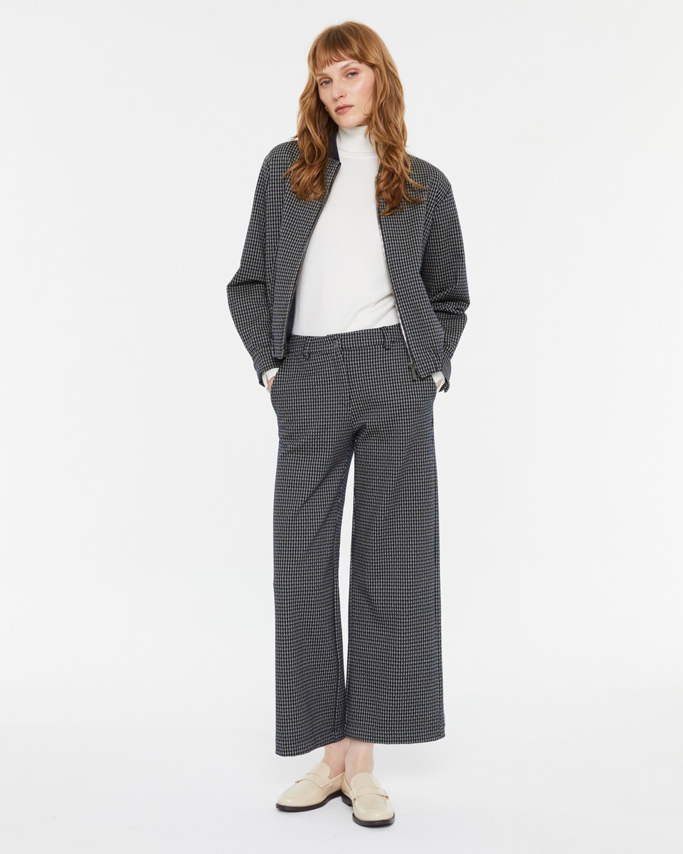 Pantalón ancho de mujer tobillero punto estampado · Andam · El