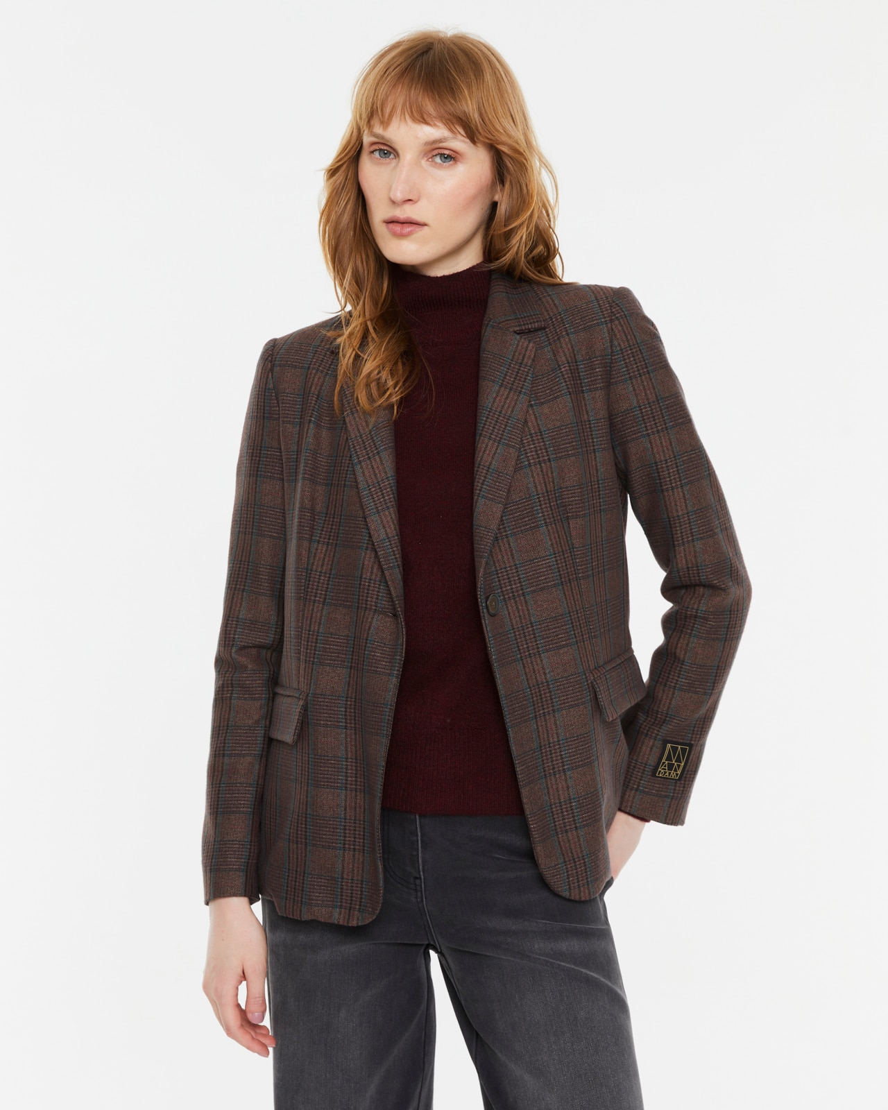Blazer de mujer estampado cuadros