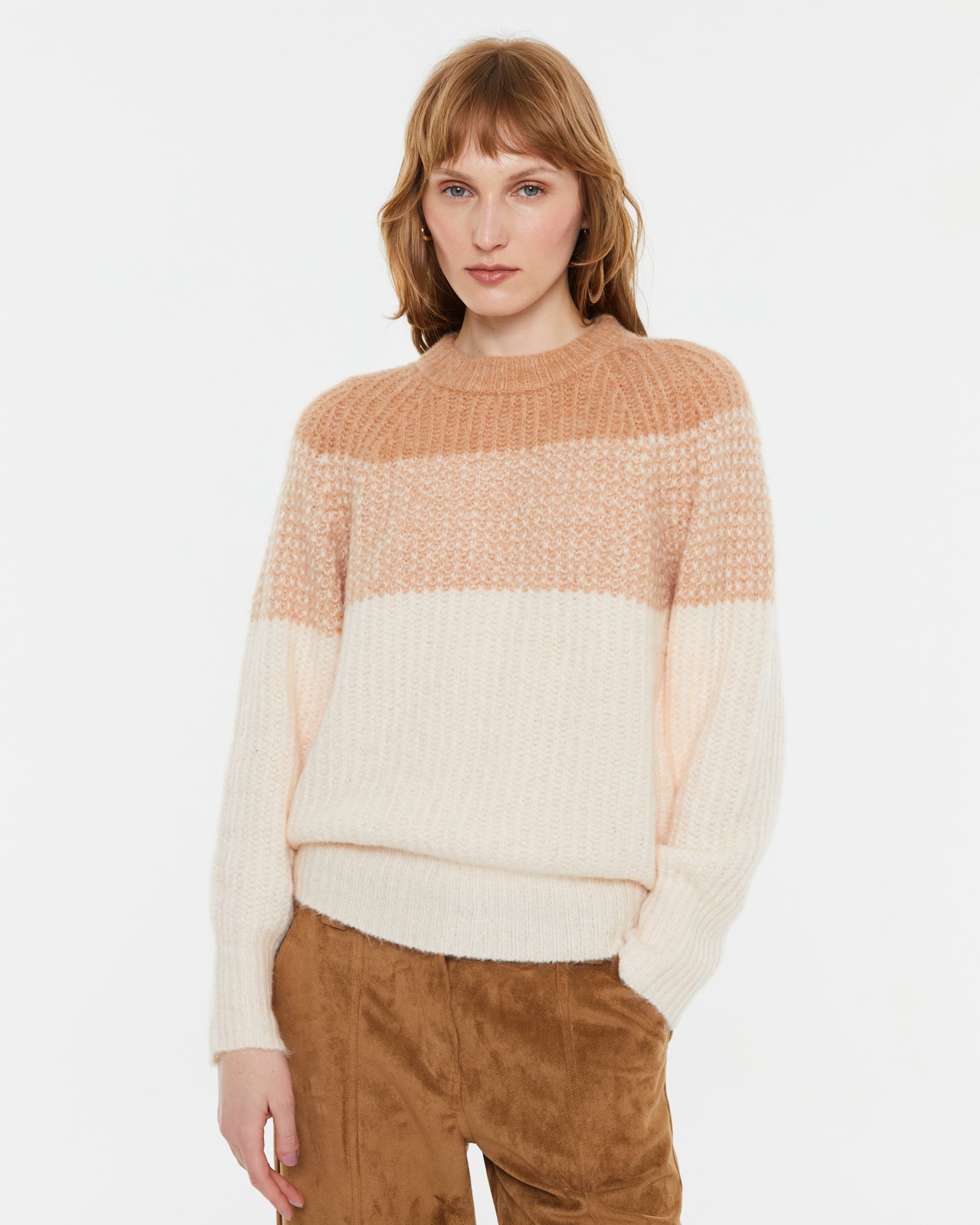 Imagen 0 de Jersey de mujer bicolor escote redondo