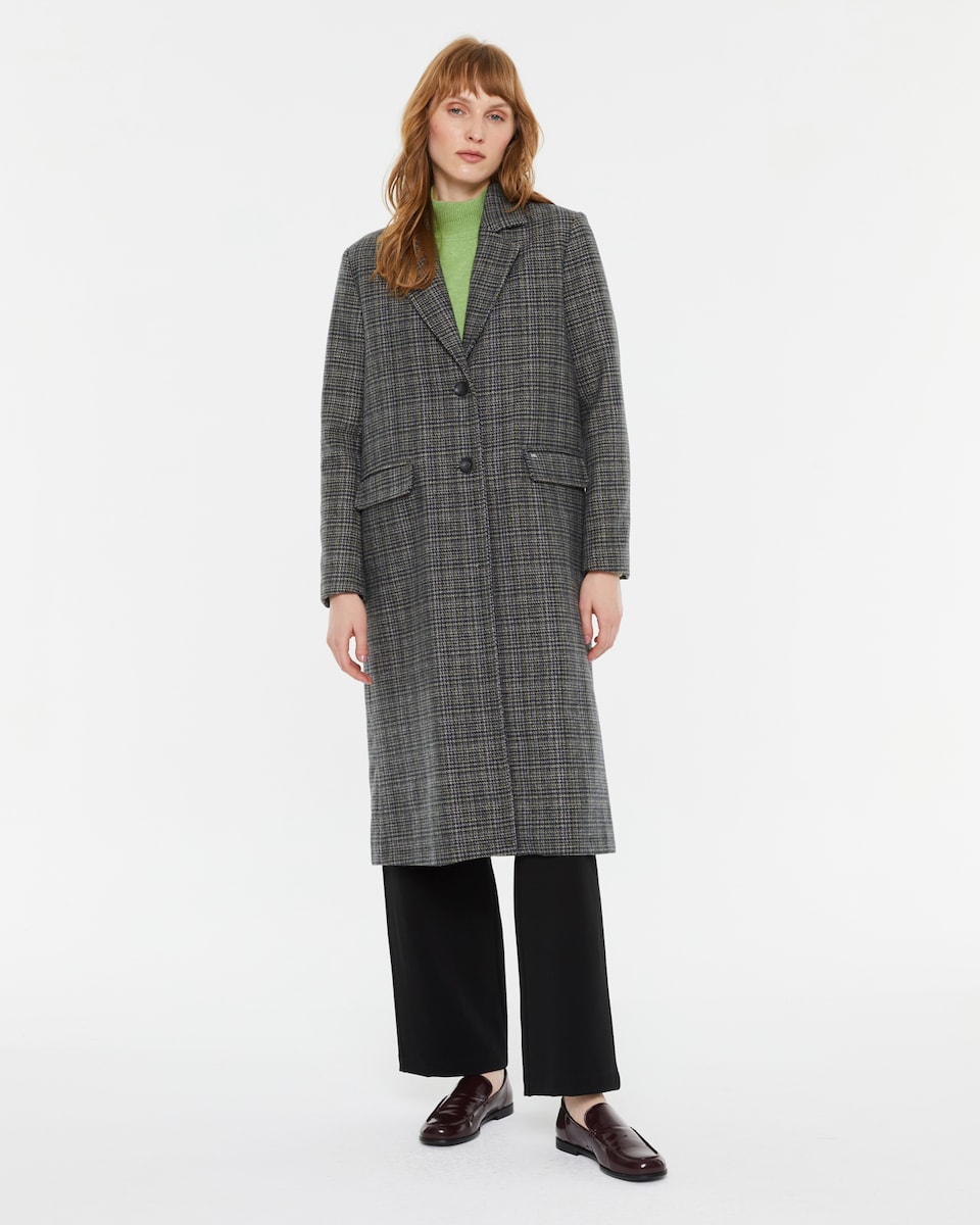 Abrigo largo de mujer de cuadros · Andam · El Corte Inglés