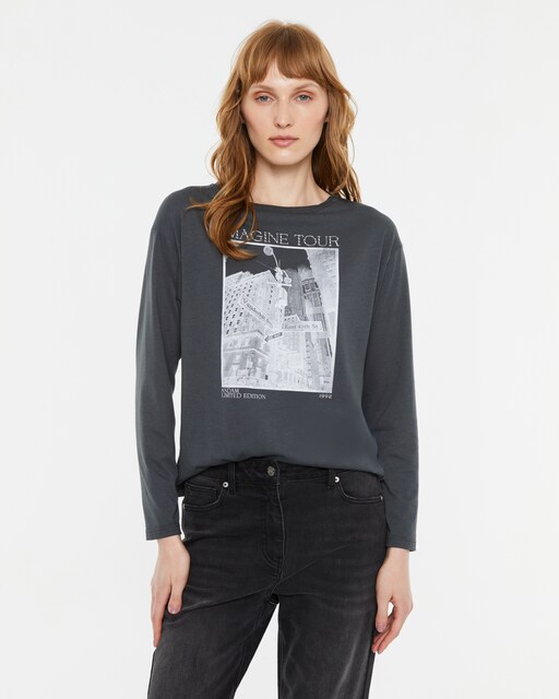 Imagen 0 de Camiseta mujer estampado frontal manga larga