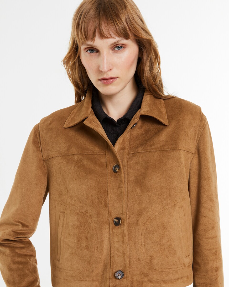 Chaqueta de mujer corta de ante ecológico forrada · Andam · El