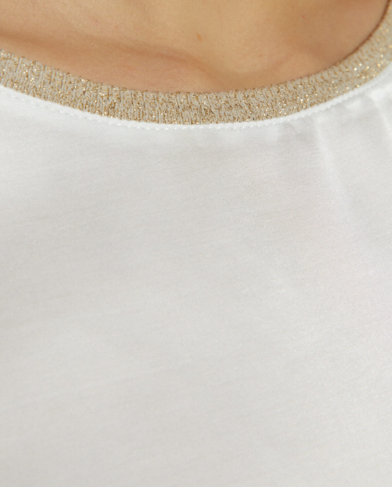 Blusa de mujer cuello redondo manga corta - Andam - Crudo Crudo-5