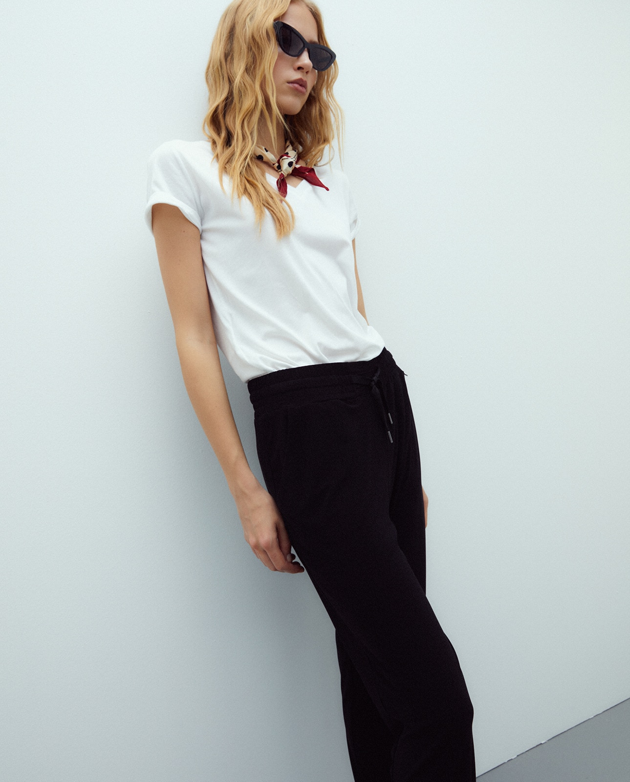 Andam - Pantalones jogger de mujer liso largo.