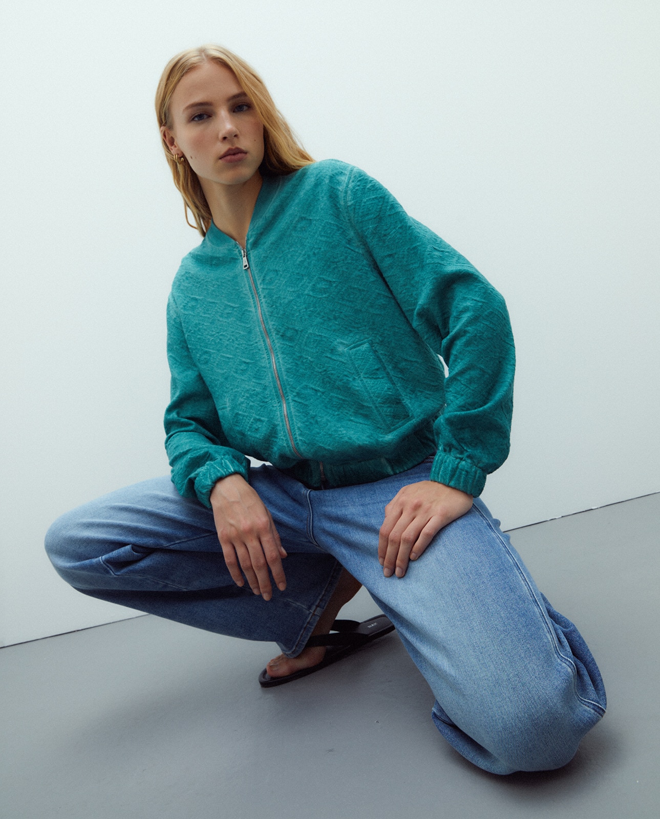 Imagen 0 de Chaqueta de mujer con manga larga Verde Agua