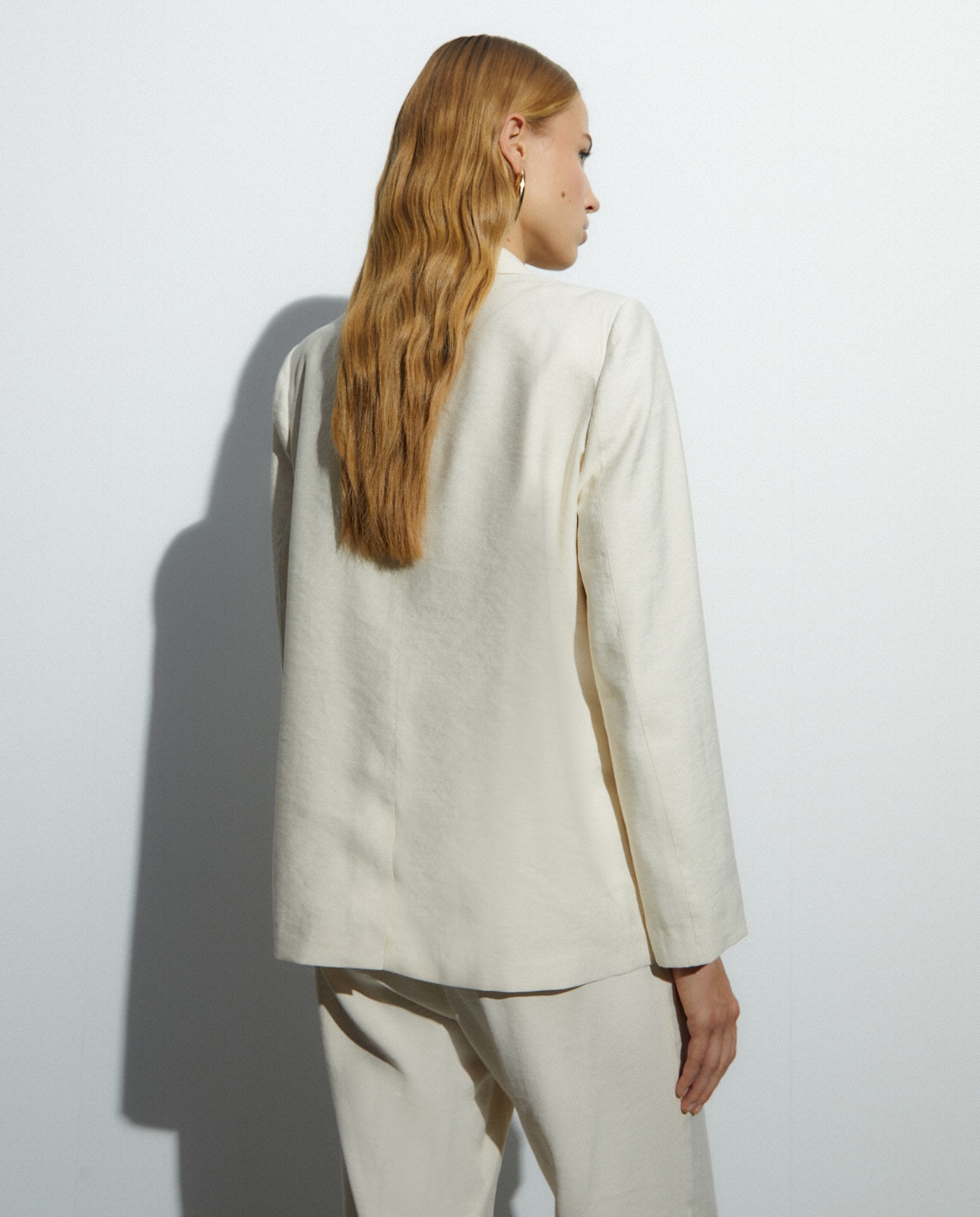 Blazer de mujer liso - Andam - Crudo Crudo-3