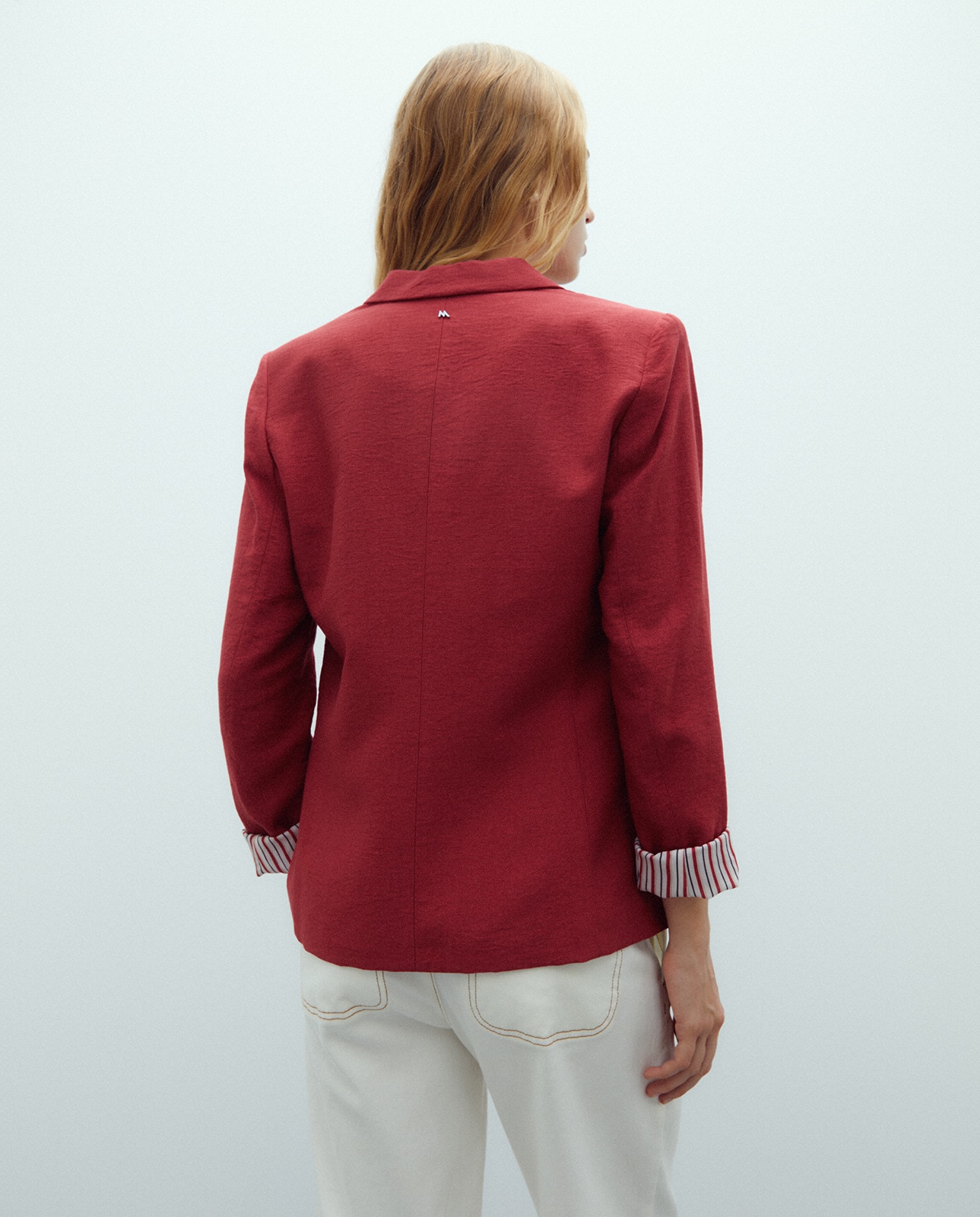 Blazer de mujer liso - Andam - Rojo Rojo-3