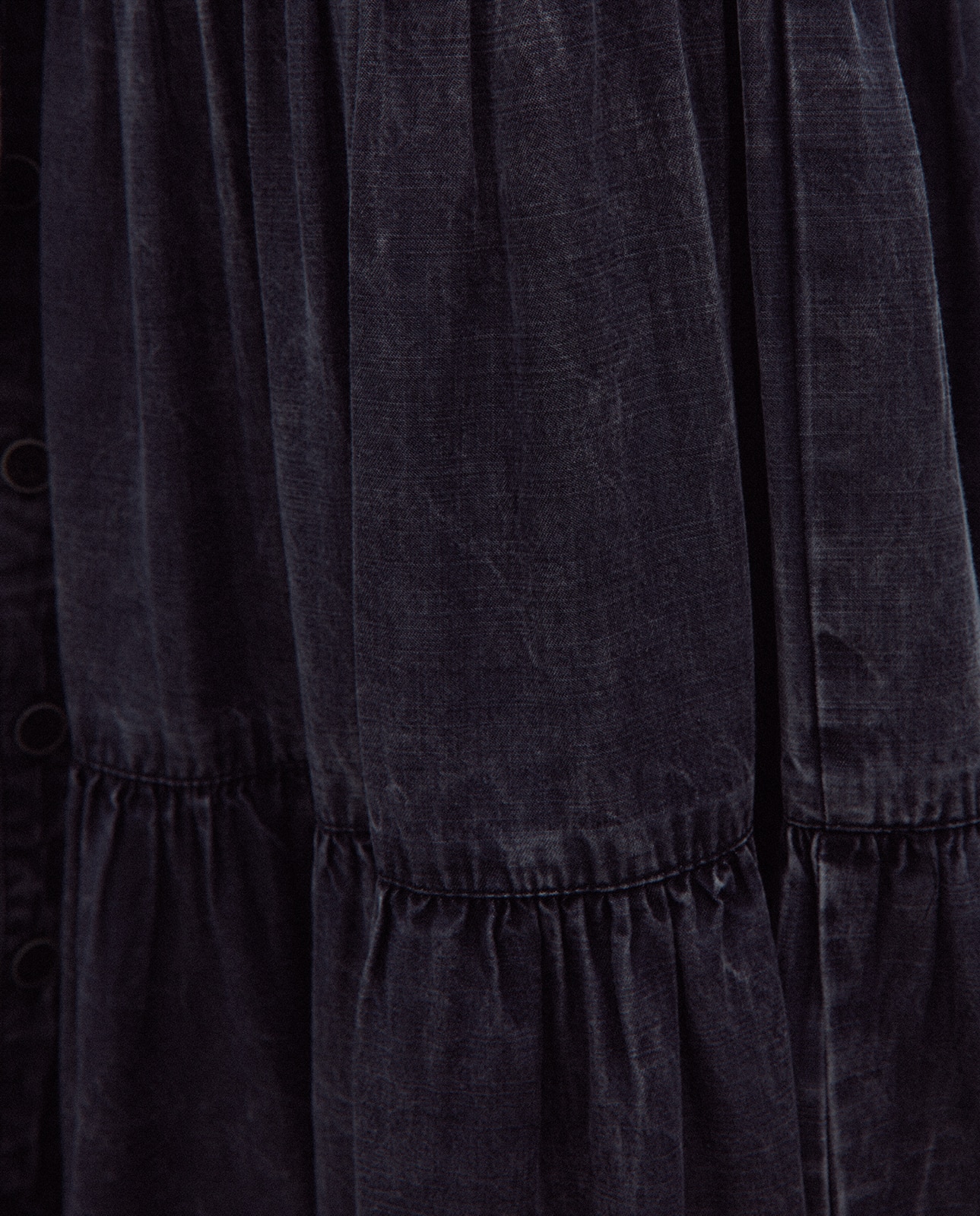 Vestido midi camisero tencel manga francesa - Andam - Gris oscuro Gris oscuro-5