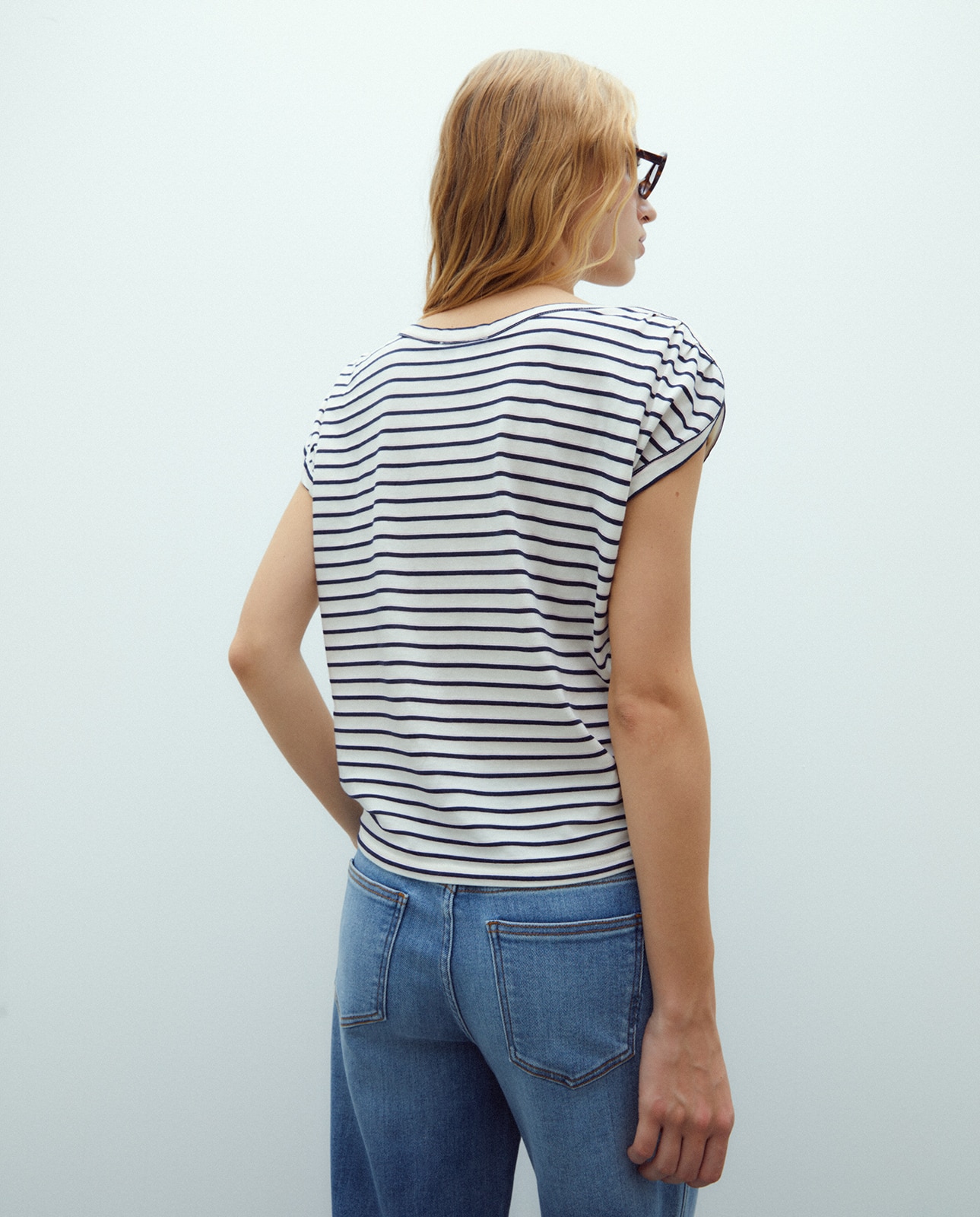 Camiseta de mujer rayas - Andam - Blanco Blanco-3
