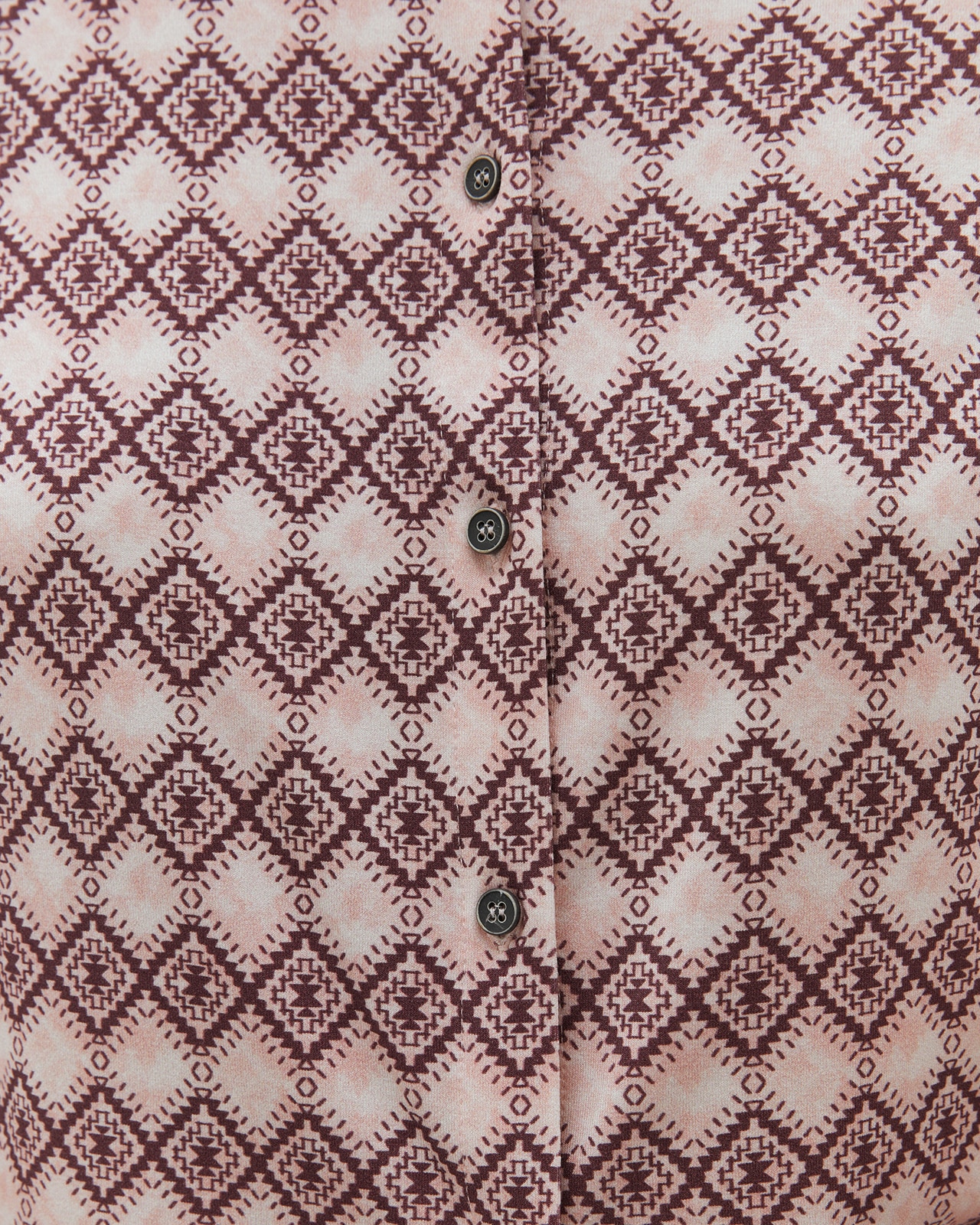 Camisa de mujer en punto estampado cuello camisero - Andam - Rosa Rosa-5
