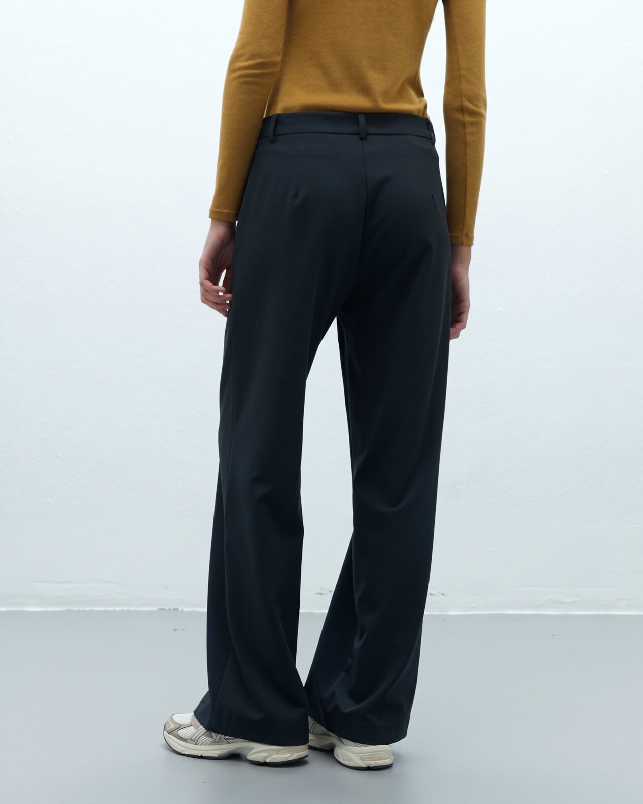 Pantalón recto de mujer elástico - Andam - Negro Negro-3