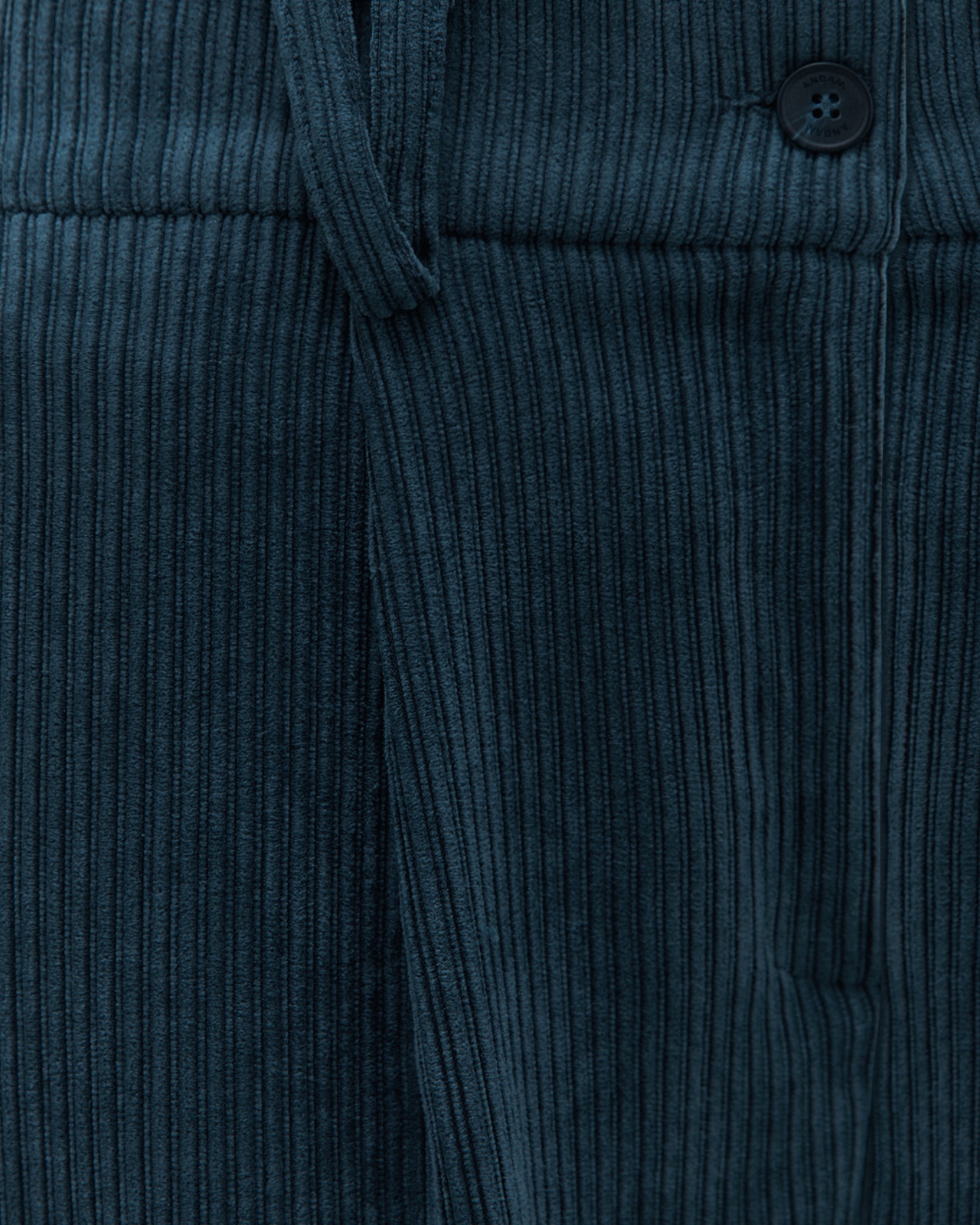 Pantalón ancho de mujer tobillero pinzas de pana - Andam - Azul marino Azul marino-5