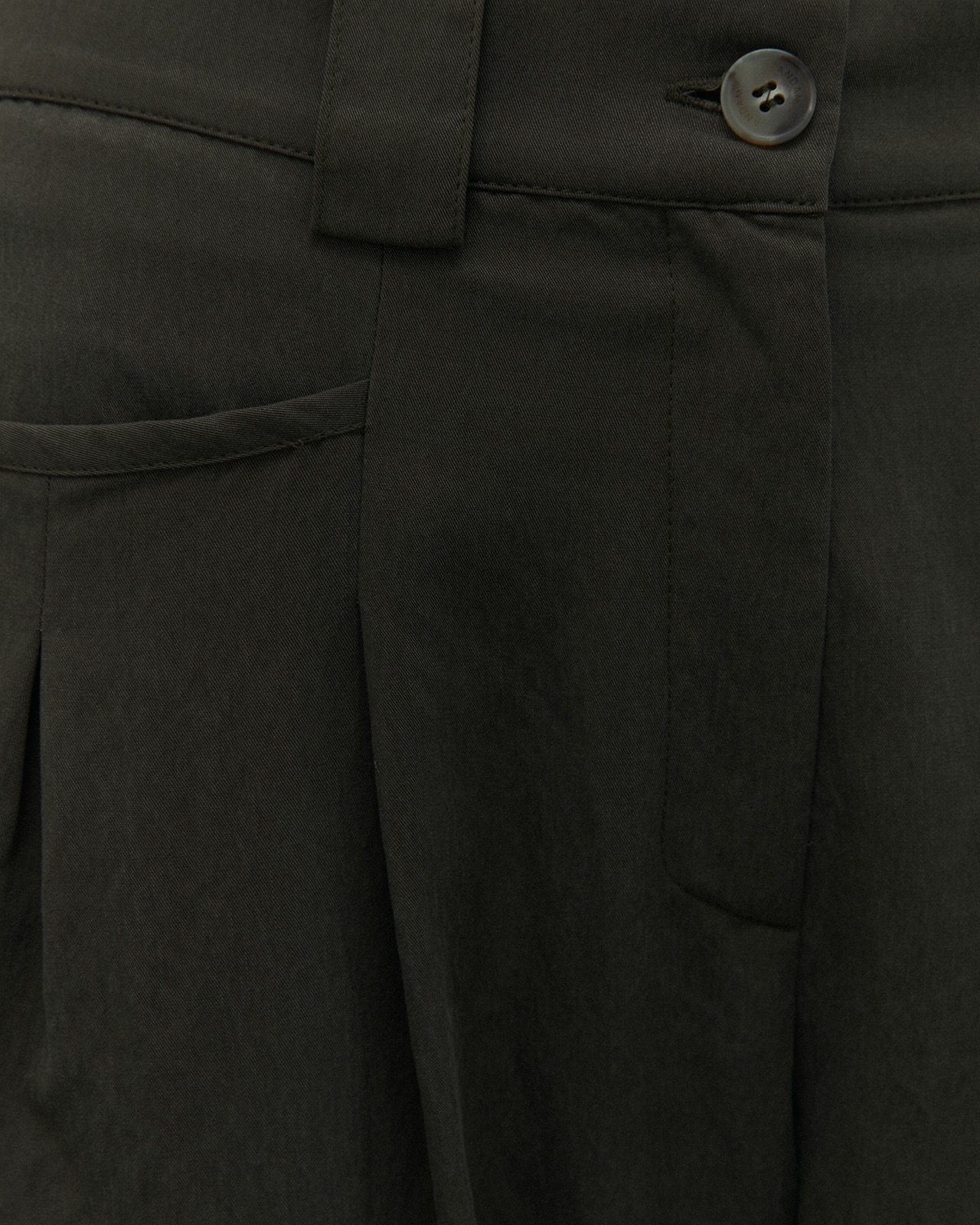 Pantalón barrel de mujer tobillero con pinzas - Andam - Kaki Kaki-5