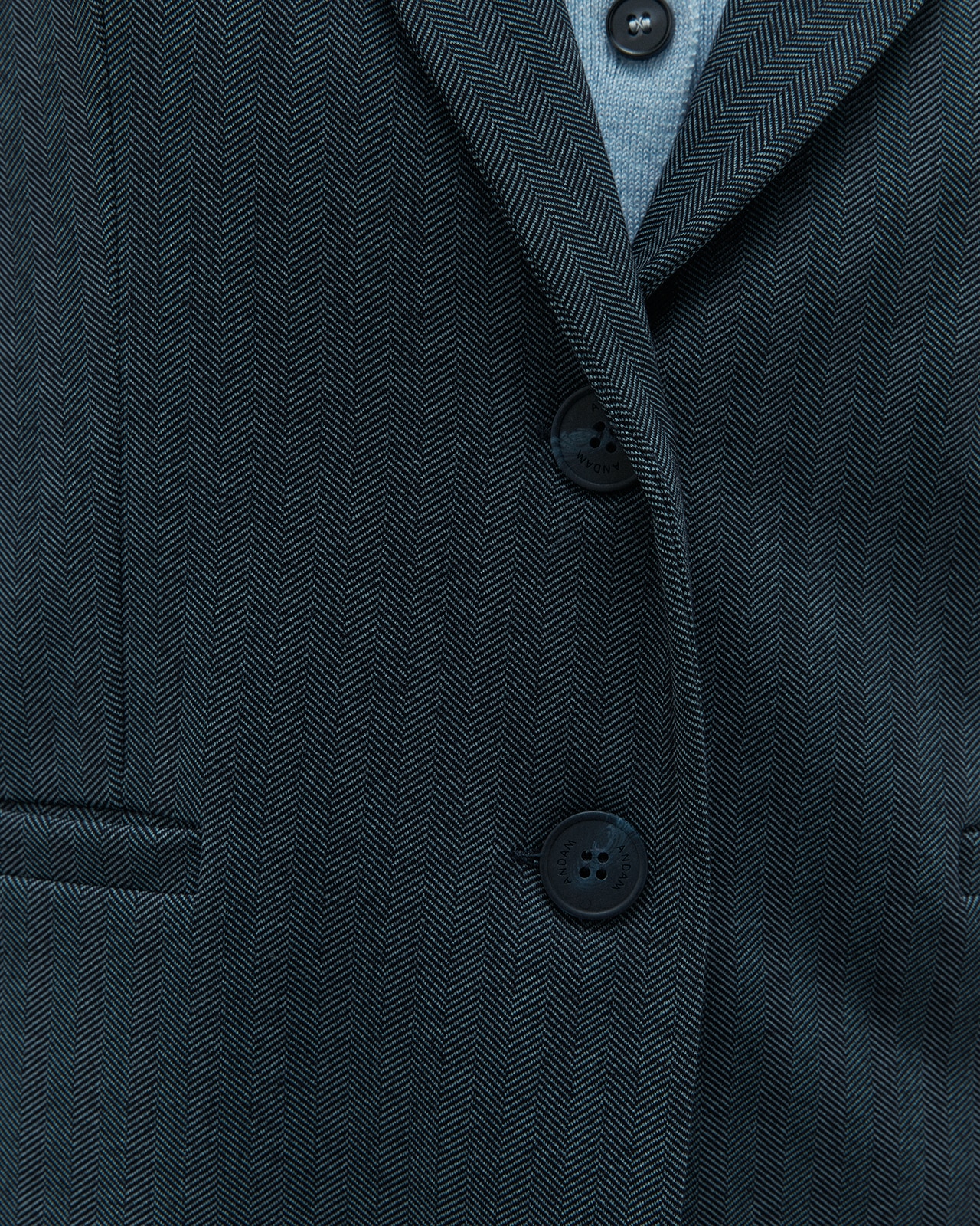 Blazer de mujer en punto espiga - Andam - Azul marino Azul marino-5