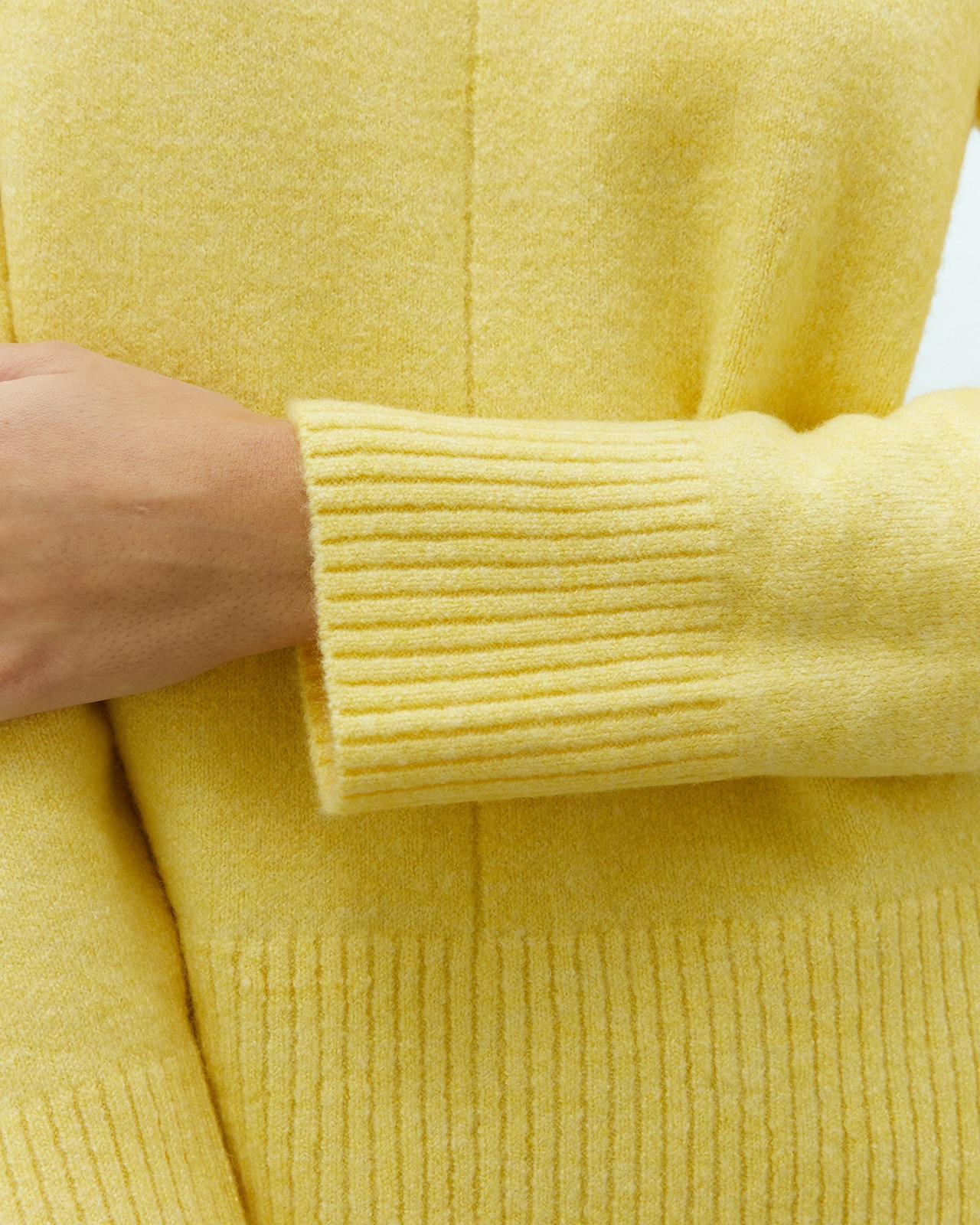 Jersey de mujer cuello redondo manga larga - Andam - Amarillo Amarillo-5