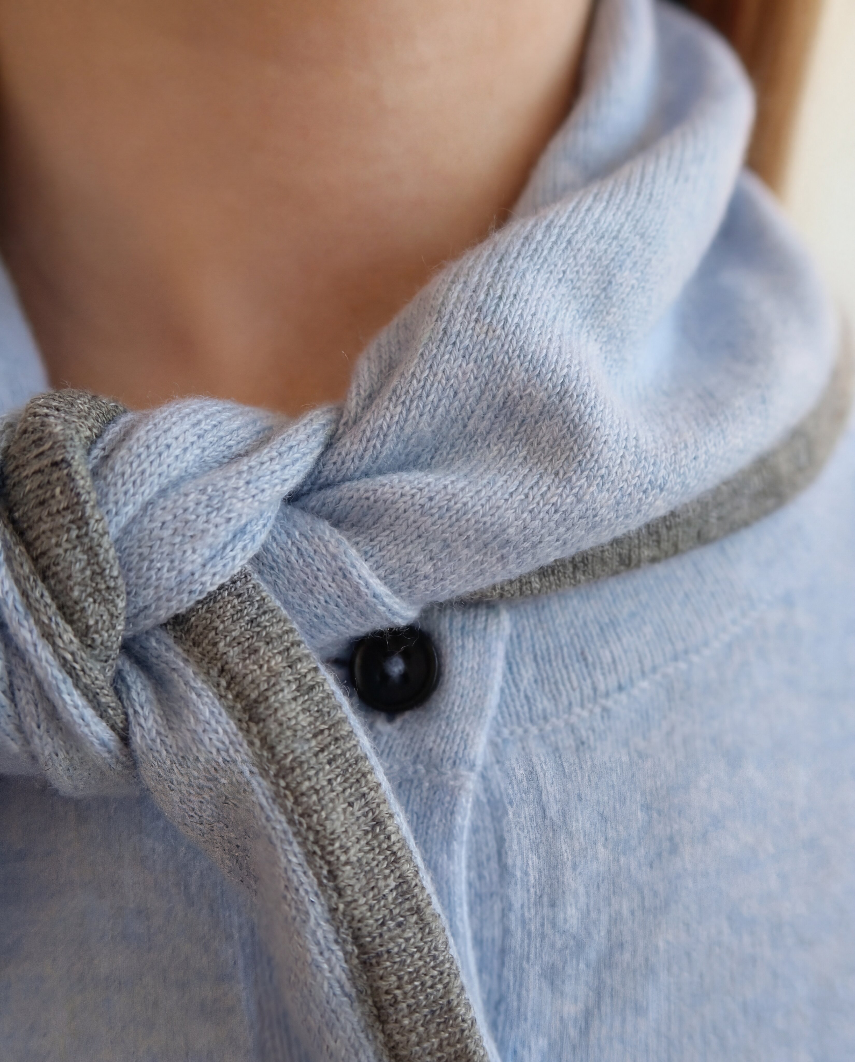 Cardigán de mujer punto fino cuello redondo manga larga - Andam - Azul Azul-5