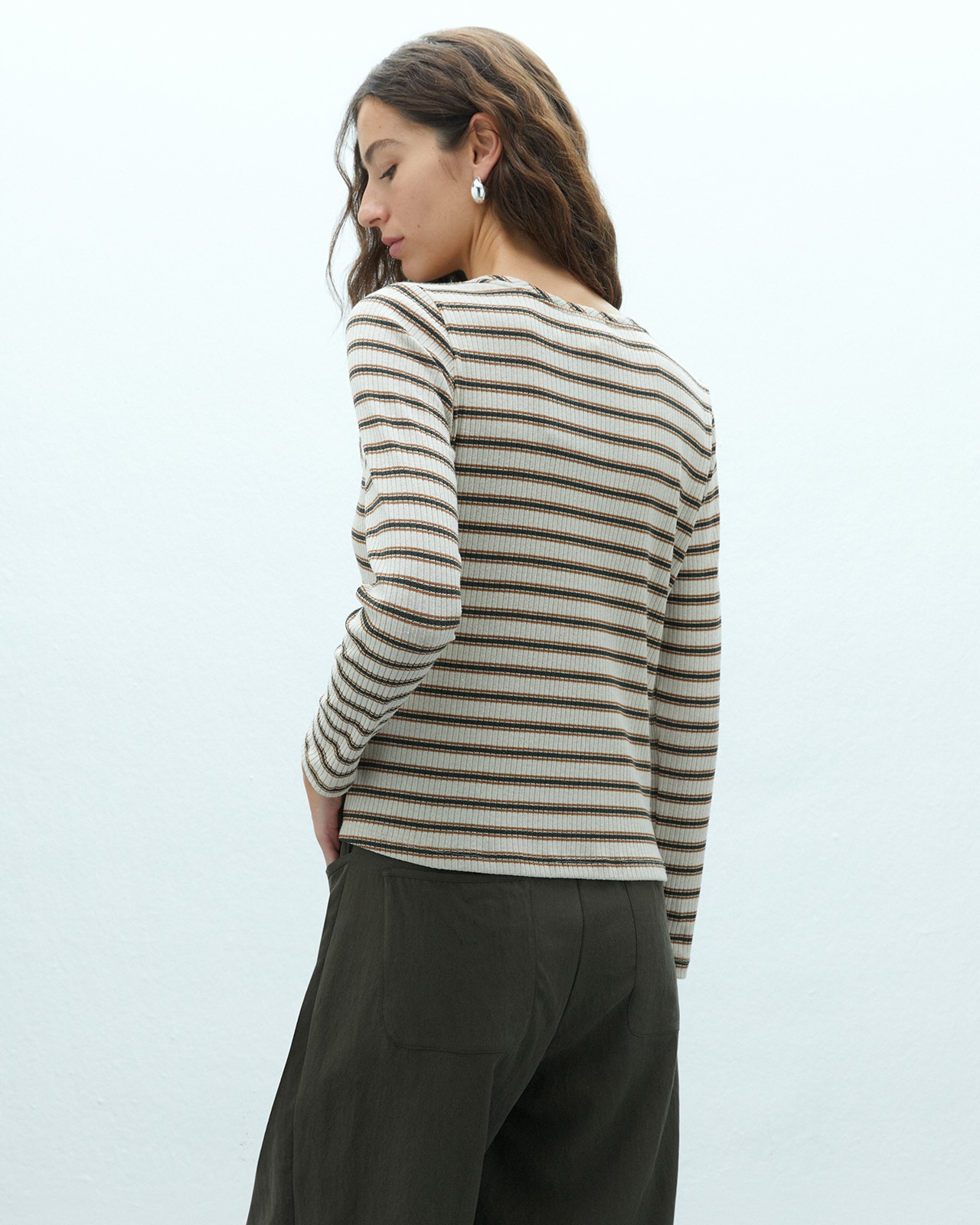 Camiseta de mujer estampado rayas - Andam - Crudo Crudo-3