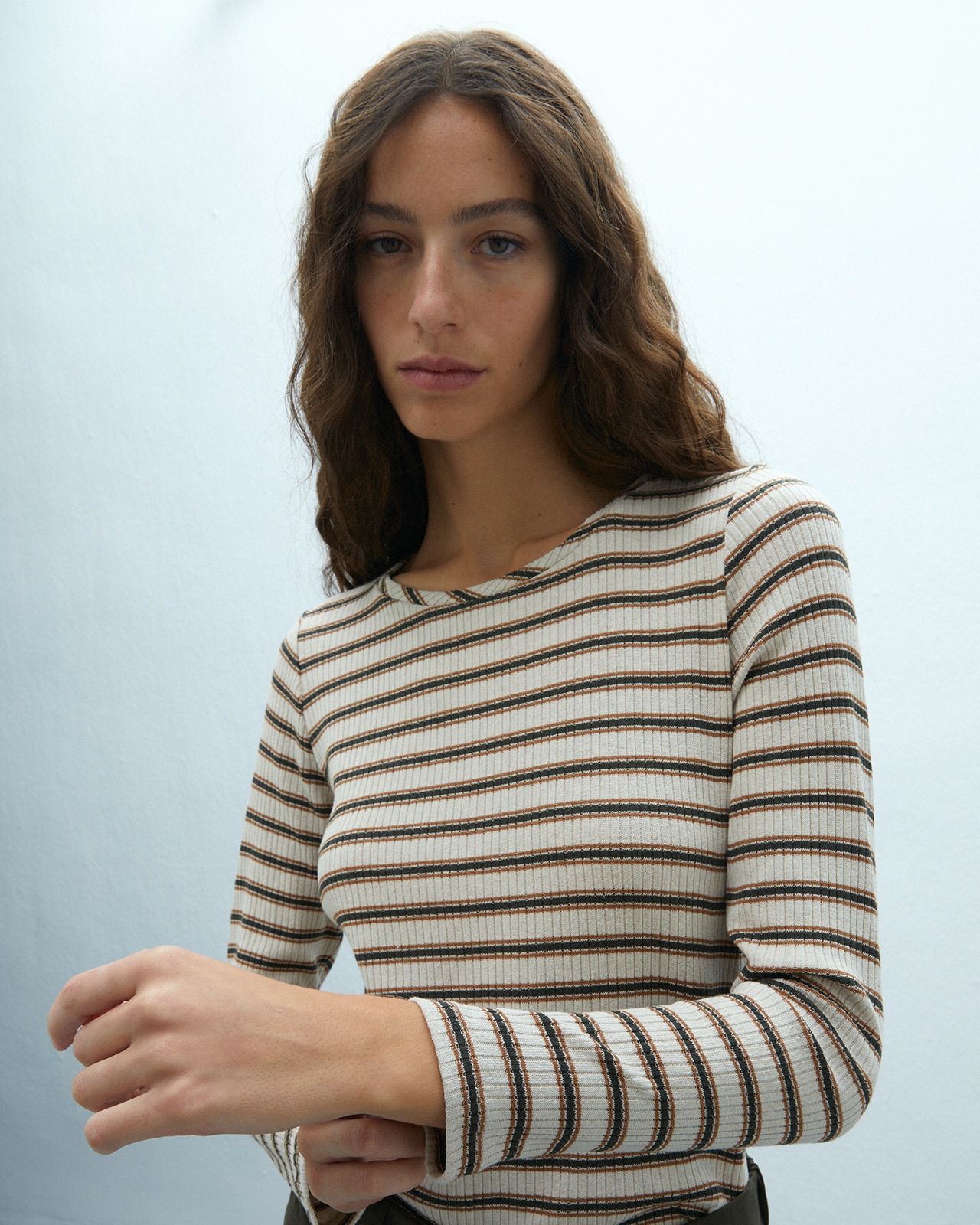 Camiseta de mujer estampado rayas - Andam - Crudo Crudo-4