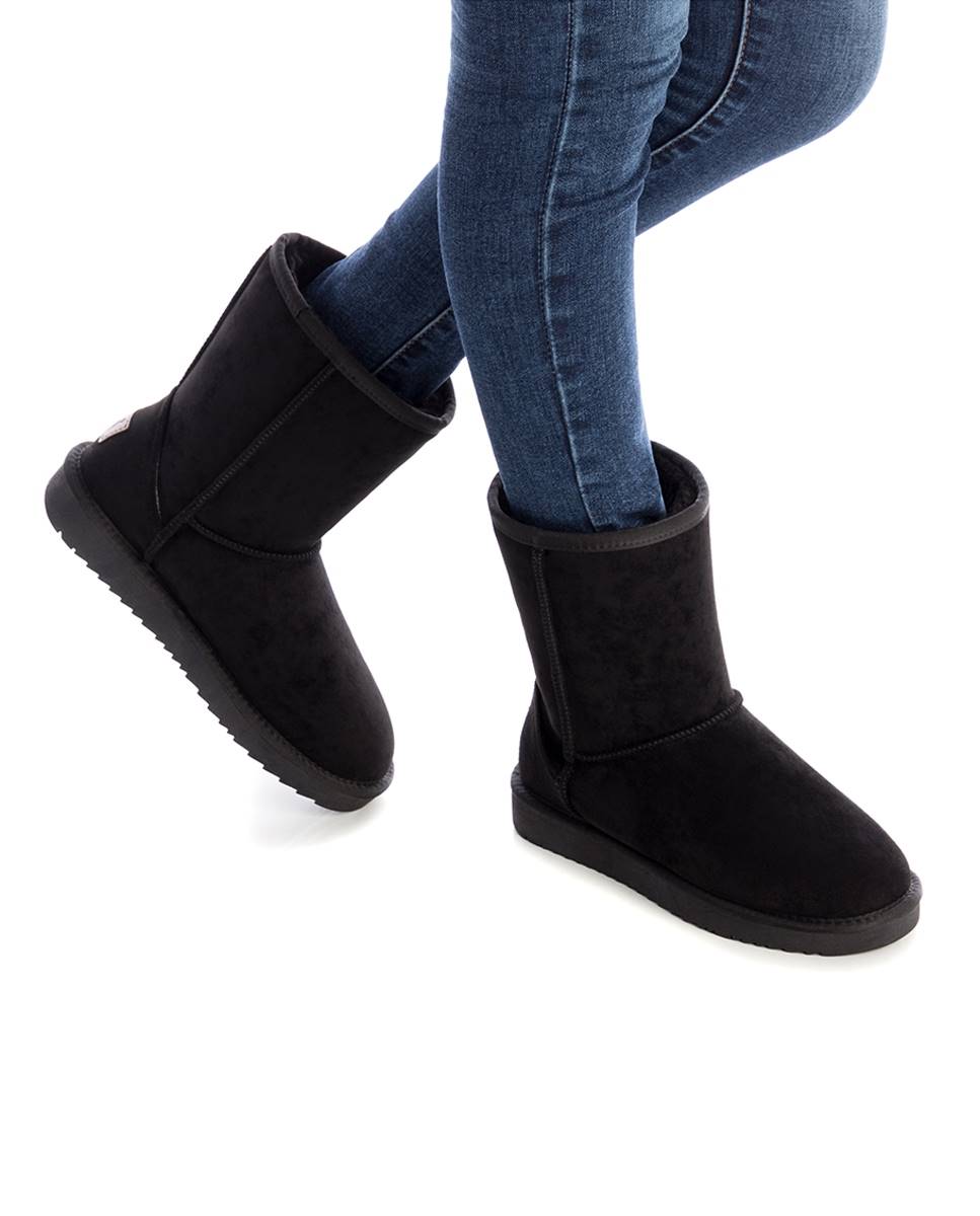 Botines con pelo de mujer estilo australiano - Xti - Negro Negro-2
