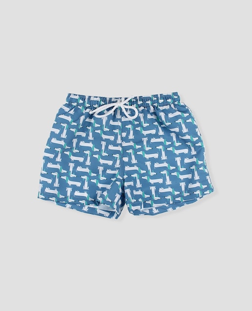 Imagen 0 de Bañador de niño con estampado de perritos y cordón de ajuste