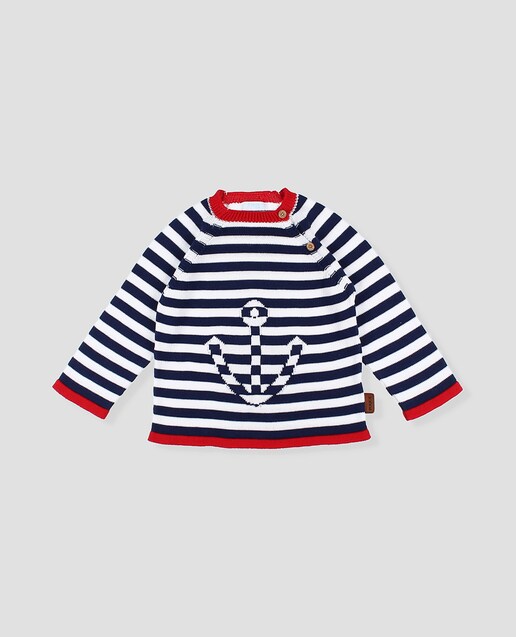 Imagen 0 de Jersey de bebé niño con ancla en punto de algodón