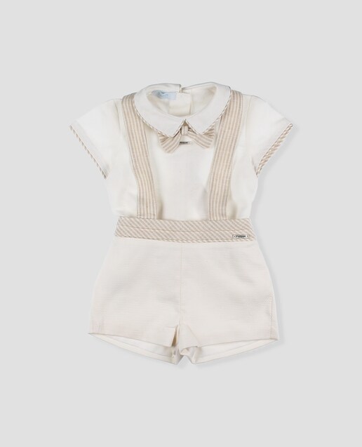 Imagen 0 de Conjunto de bebé niño de ceremonia dos piezas en lino y algodón
