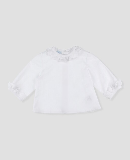 Imagen 0 de Blusa bebé niña de algodón con volantes