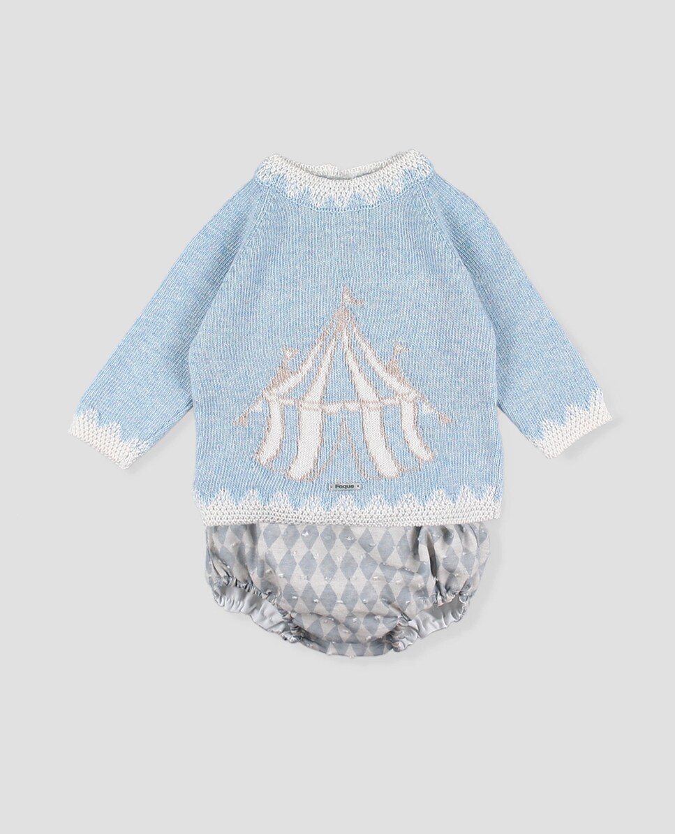 Conjunto punto de bebé niño de jubón 