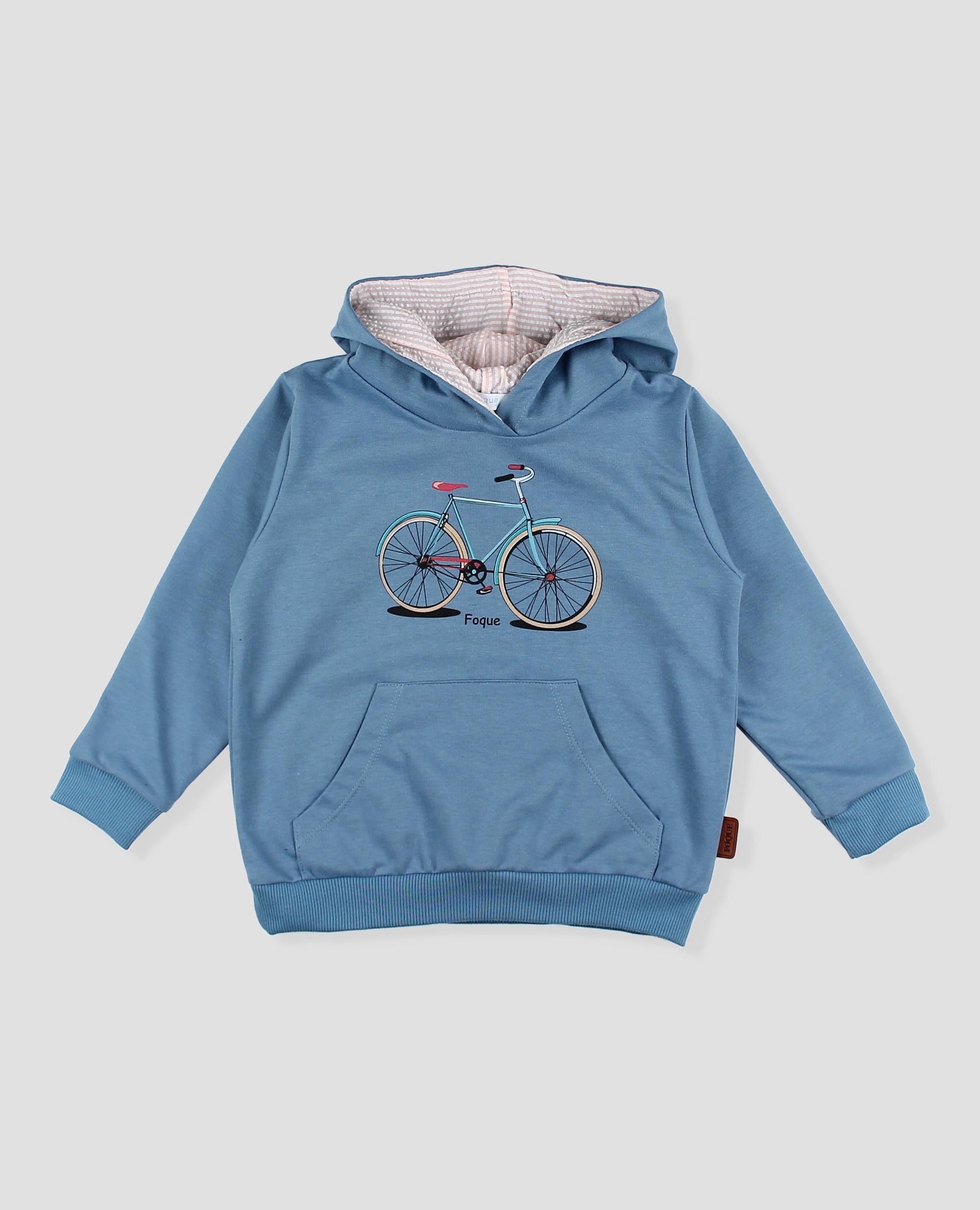 Sudadera con capucha con bicicleta niño de algodón - Foque - Azul claro Azul claro-3