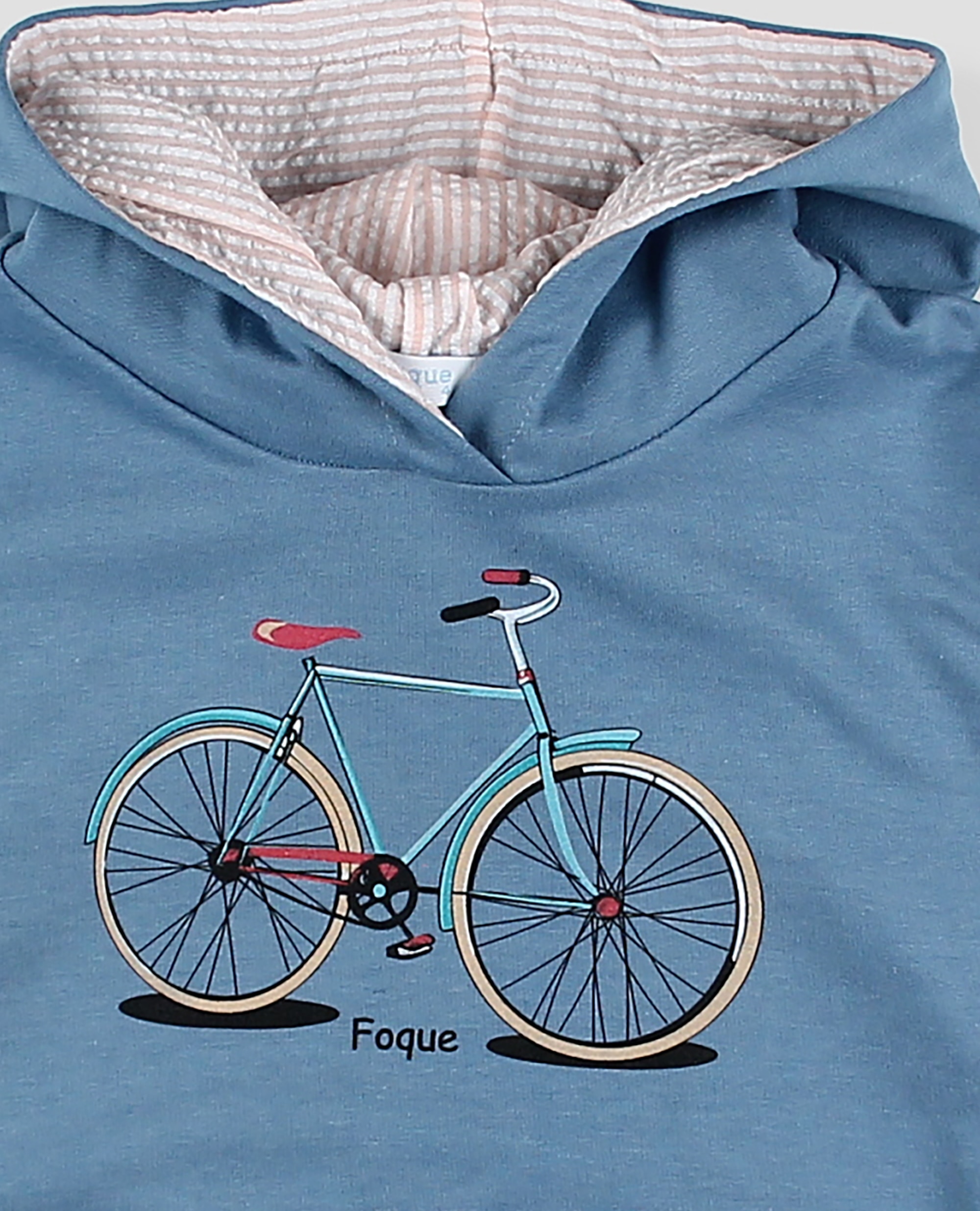 Sudadera con capucha con bicicleta niño de algodón - Foque - Azul claro Azul claro-4
