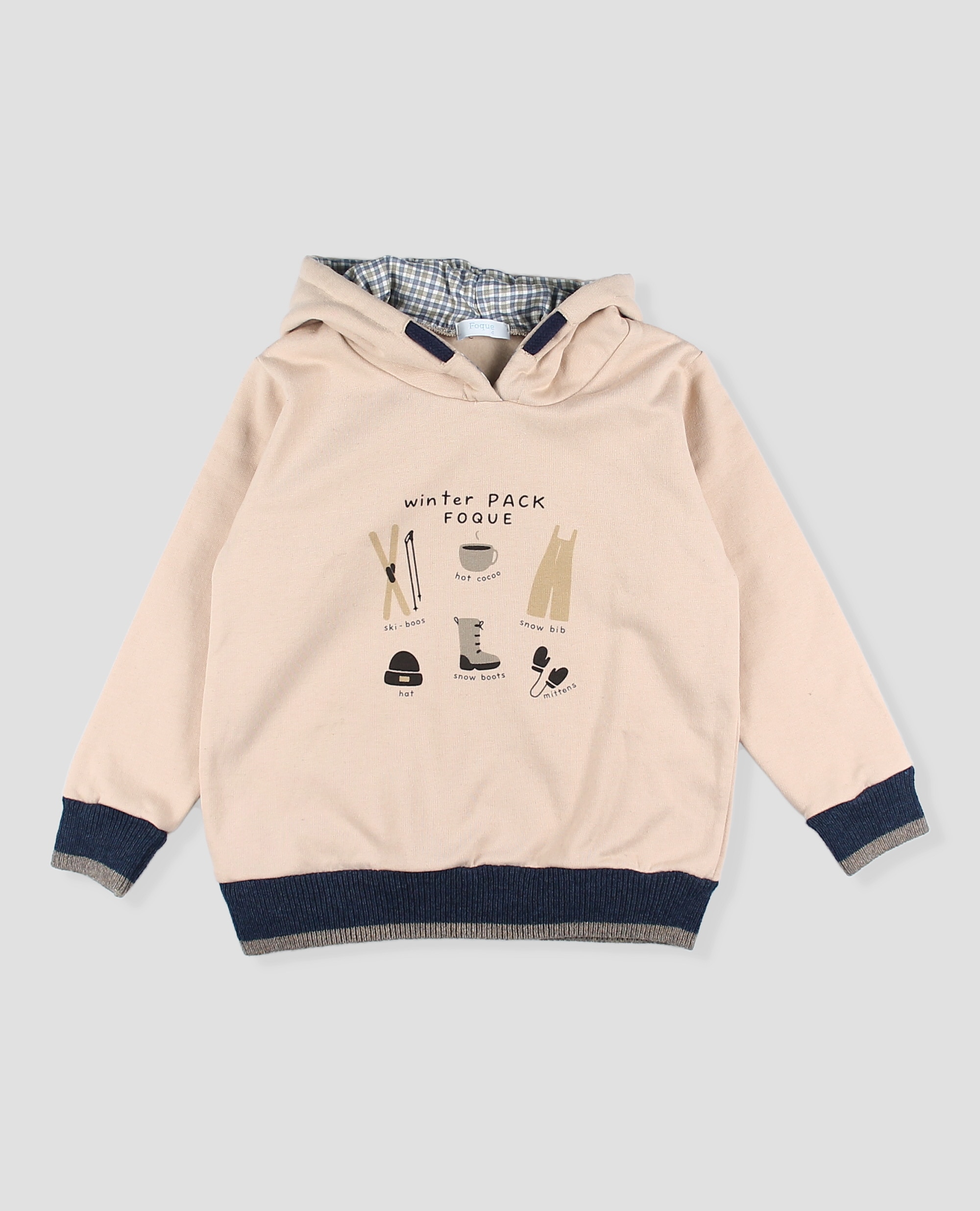 Imagen 3 de Sudadera niño con capucha y dibuja set de esquí - Foque - Marrón piedra Marrón piedra
