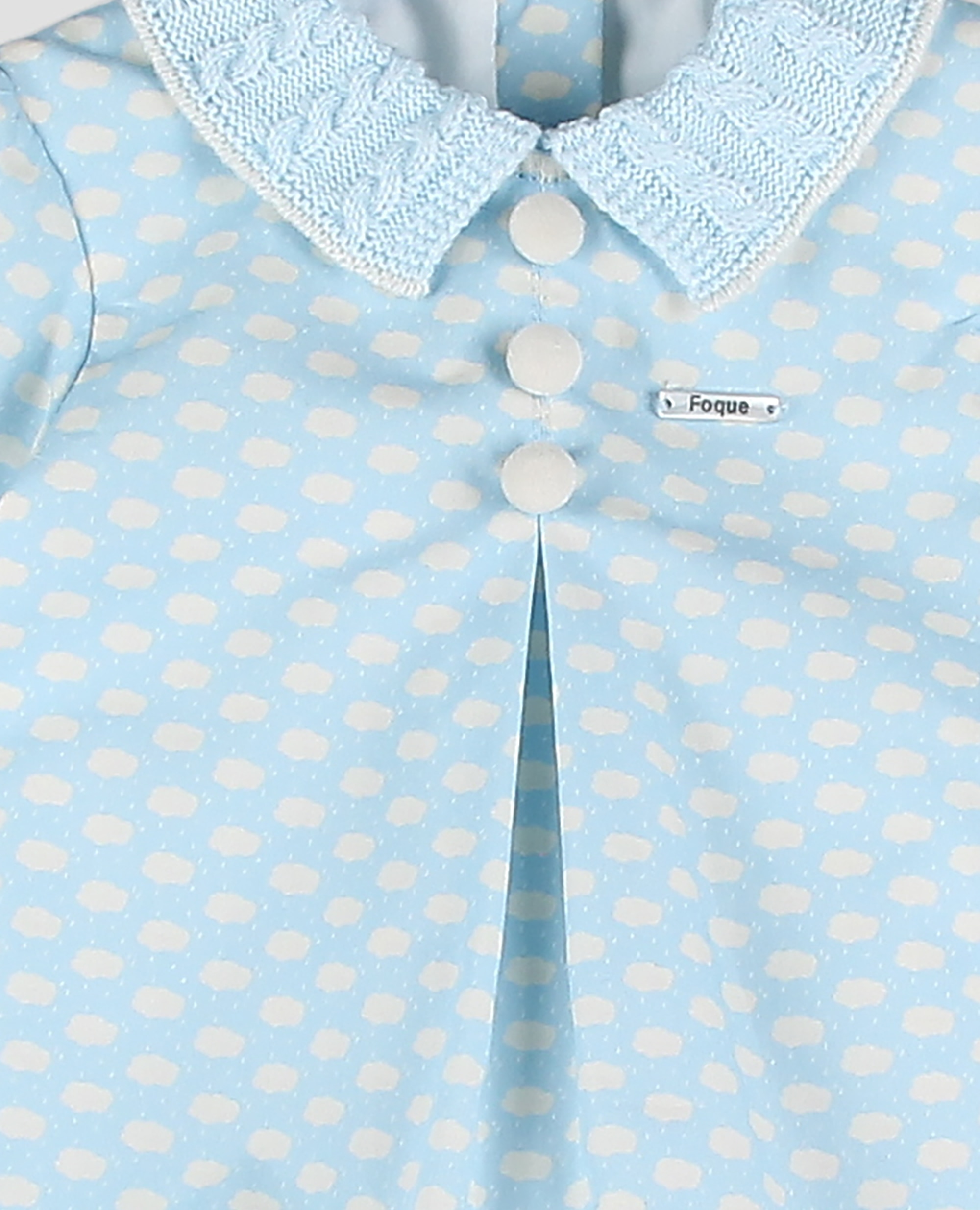 Pelele tela bebe niño en estampado de nubes - Foque - Azul celeste Azul celeste-4
