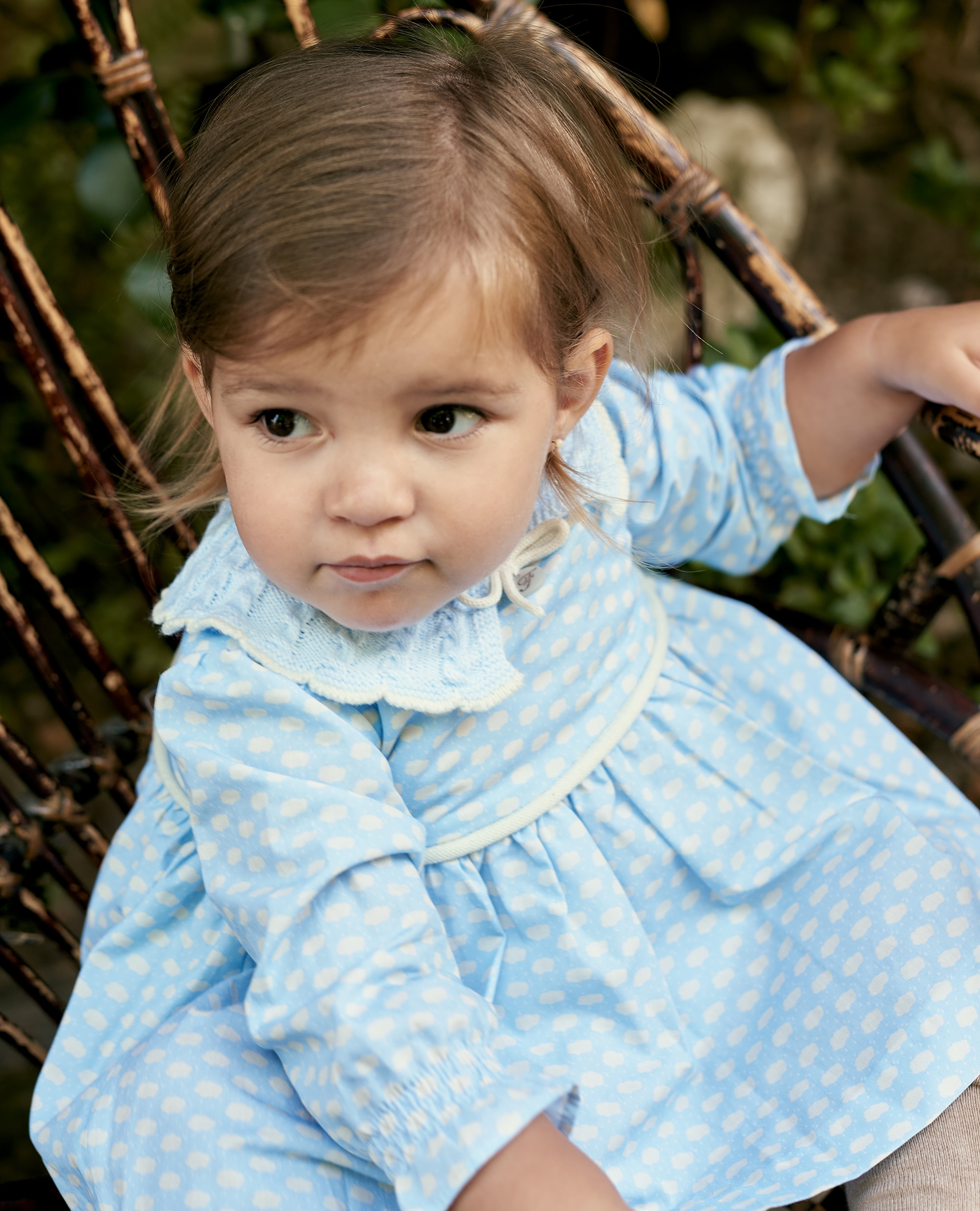 Jesusito tela bebe niña en estampado de nubes - Foque - Azul celeste Azul celeste-1