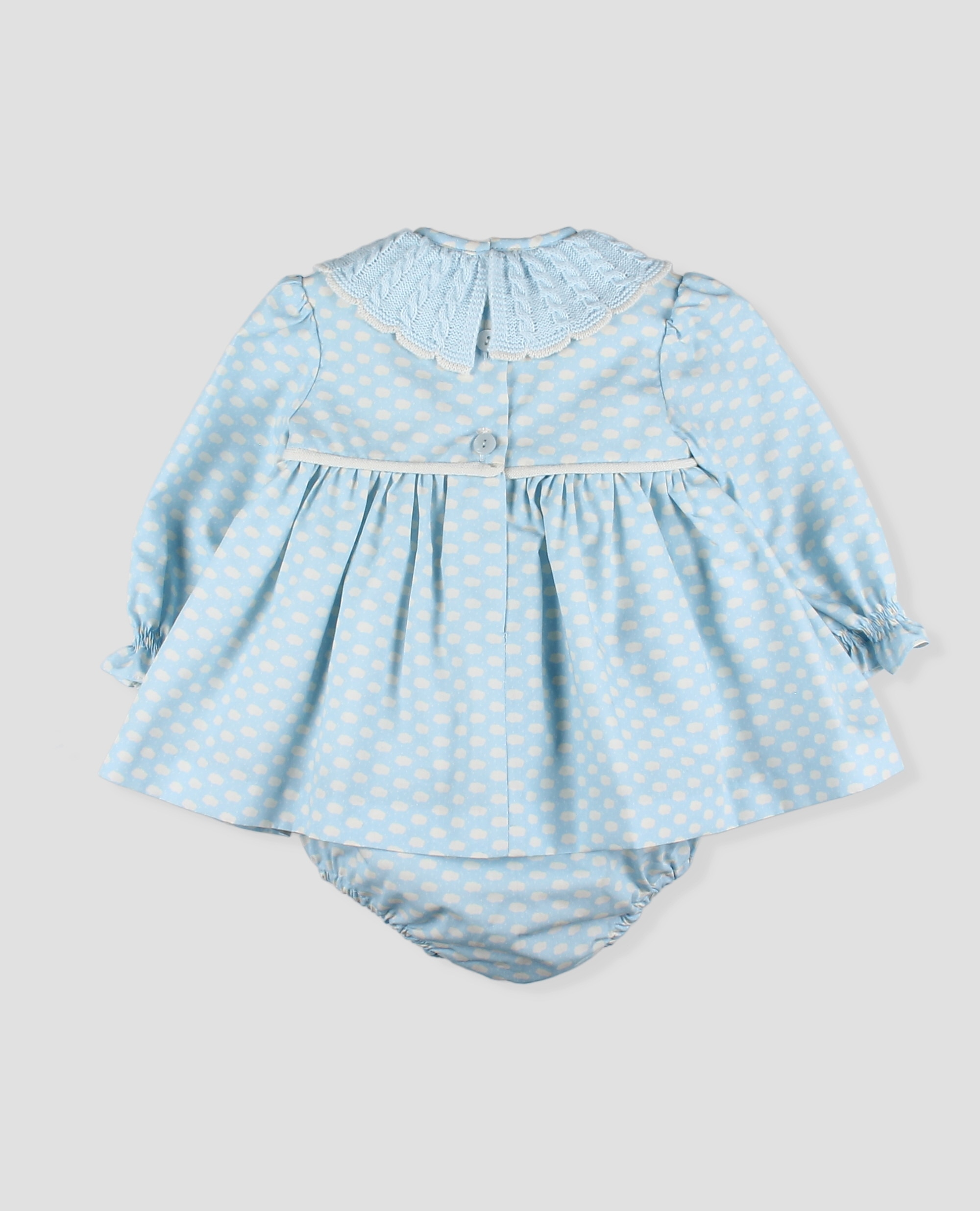 Jesusito tela bebe niña en estampado de nubes - Foque - Azul celeste Azul celeste-2