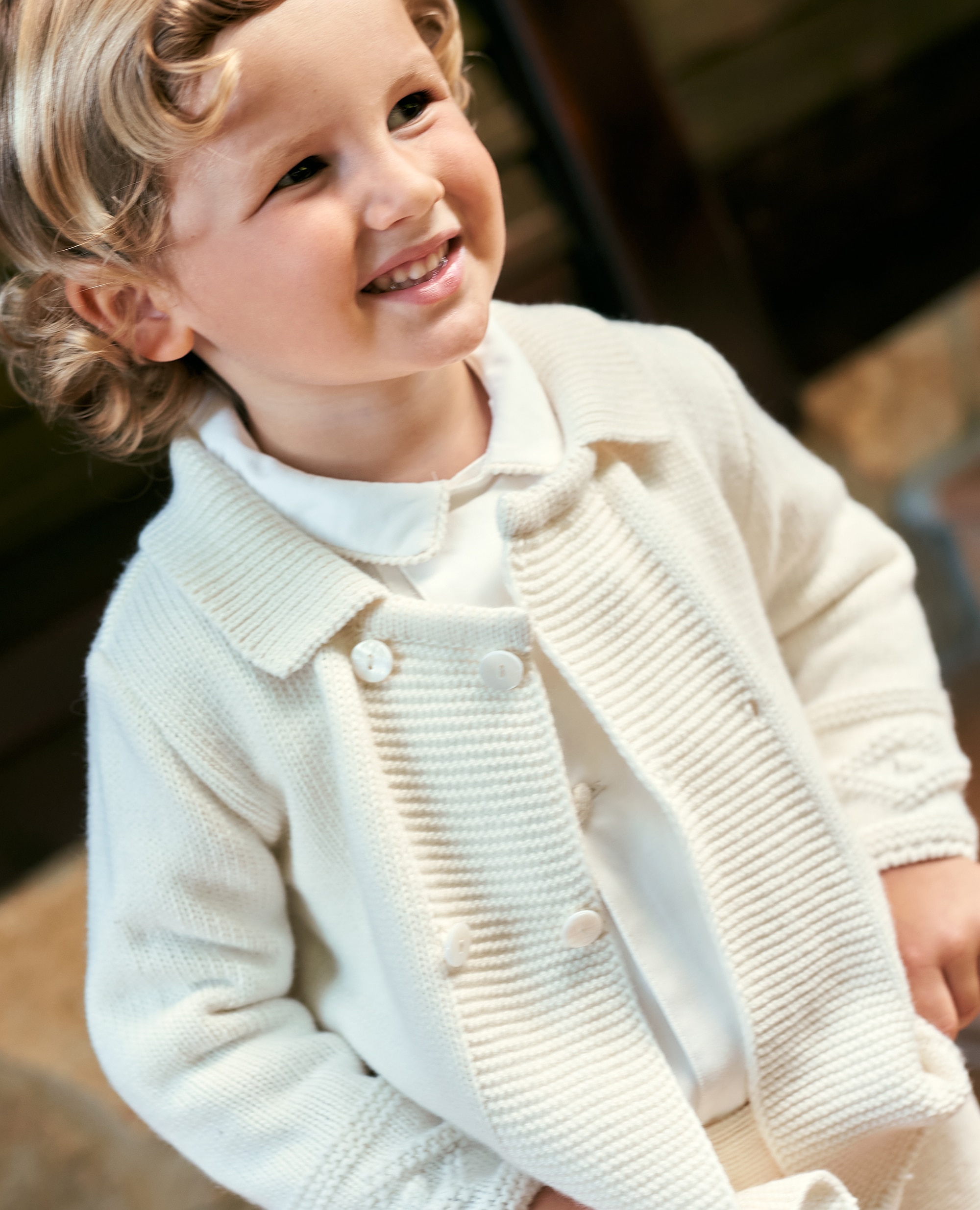 Abrigo punto cuello tricot niño - Foque - Crudo Crudo-1