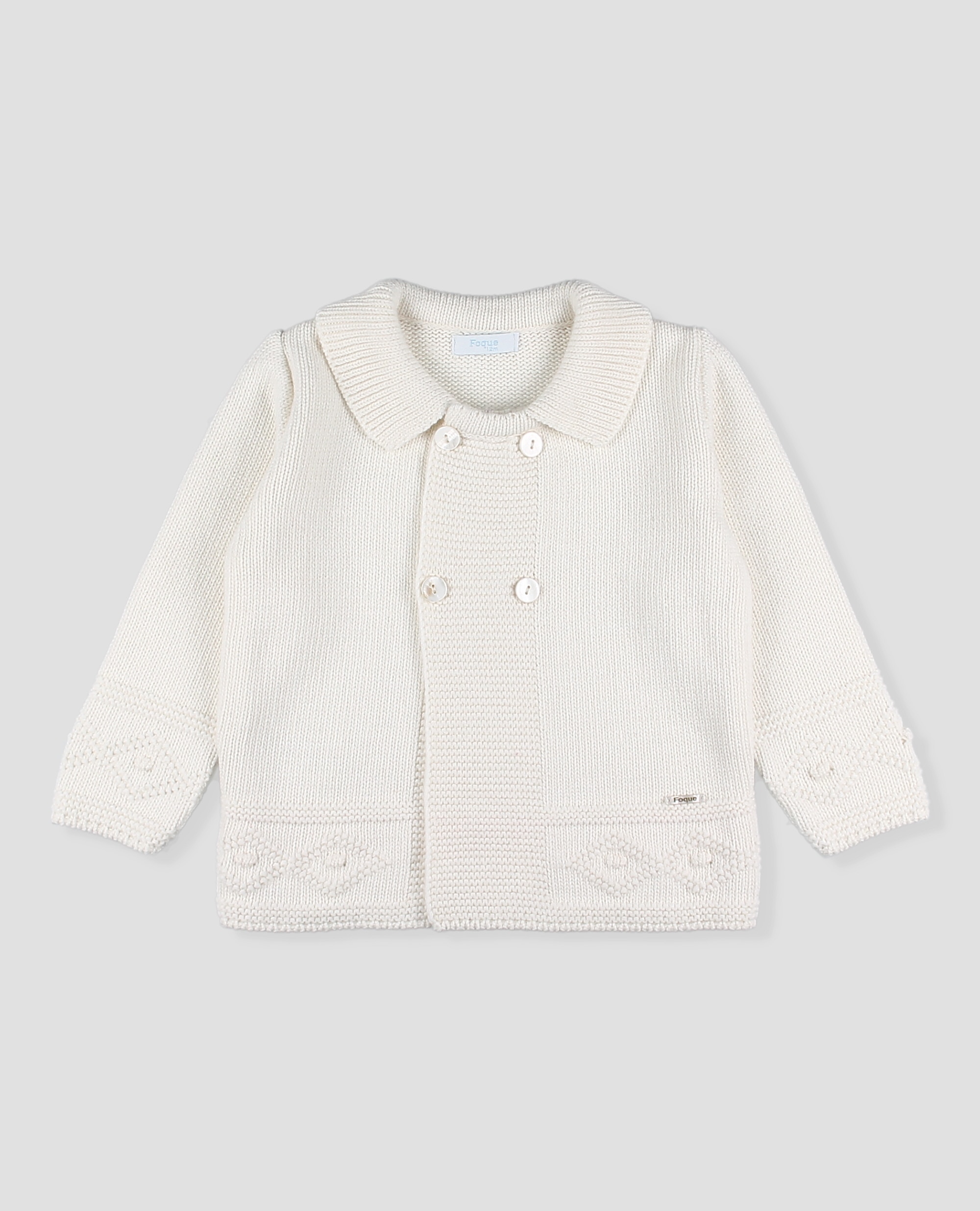 Abrigo punto cuello tricot niño - Foque - Crudo Crudo-3