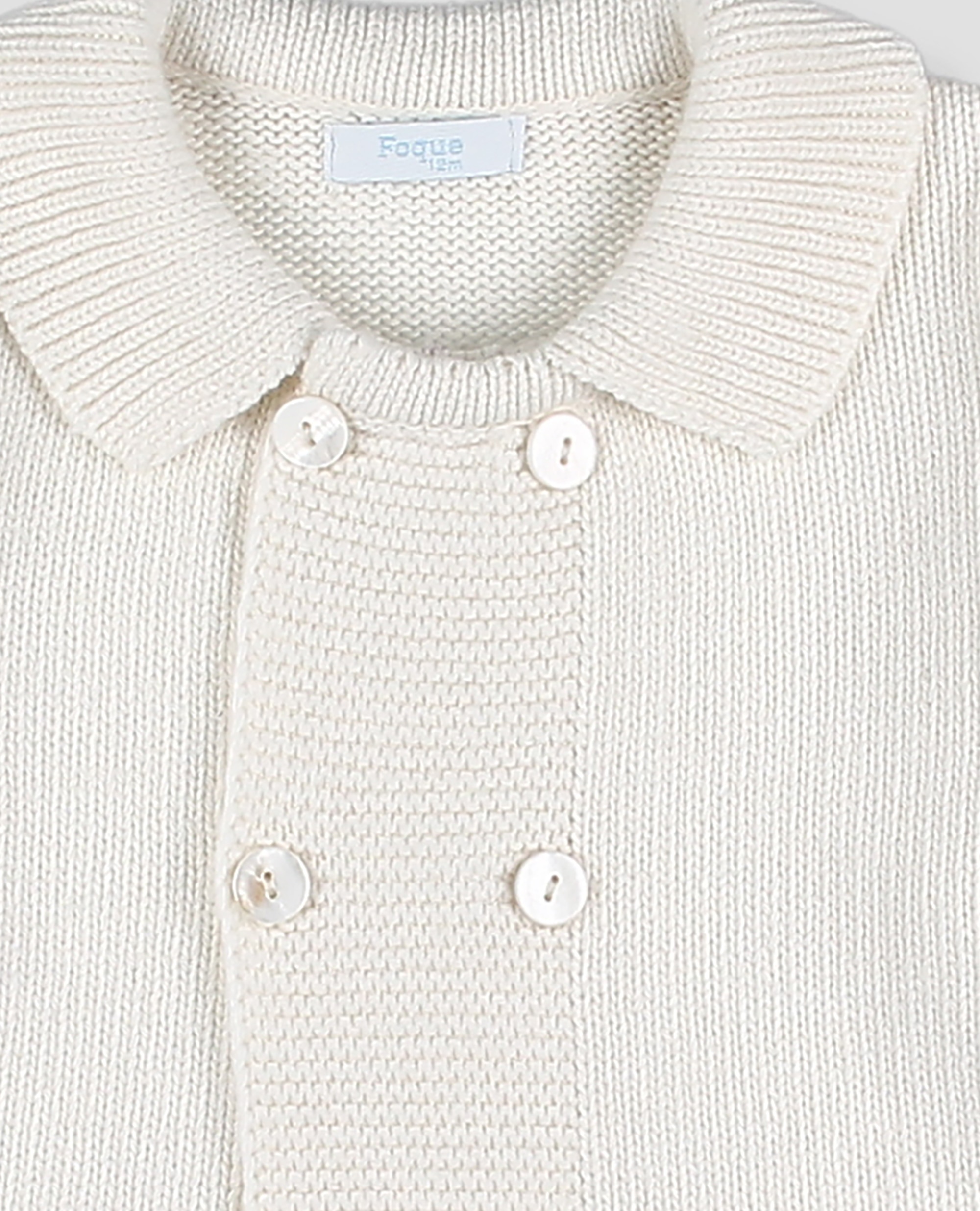 Abrigo punto cuello tricot niño - Foque - Crudo Crudo-4